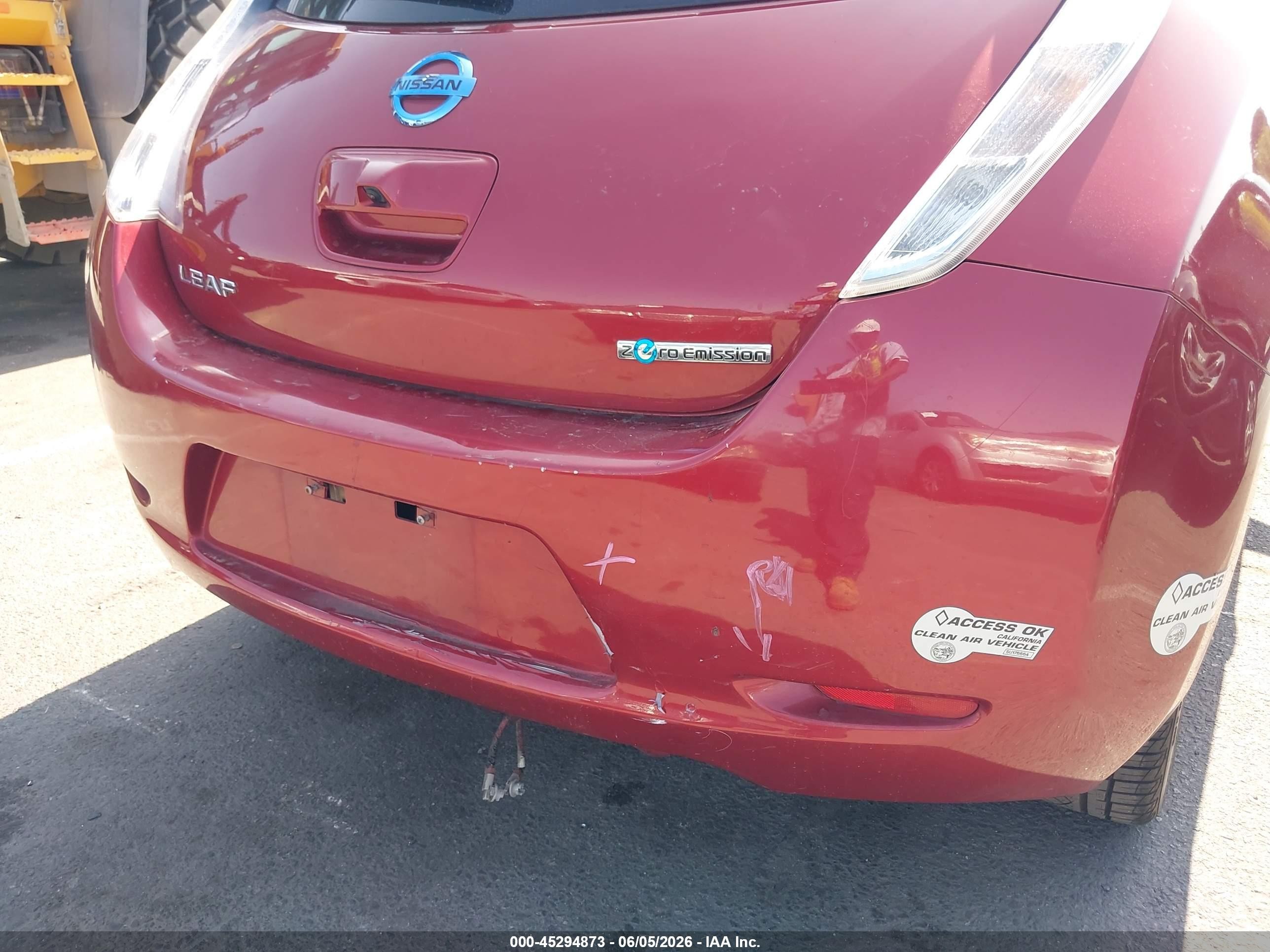 2013 Nissan Leaf Sl Maroon vin: 1N4AZ0CP4DC405534