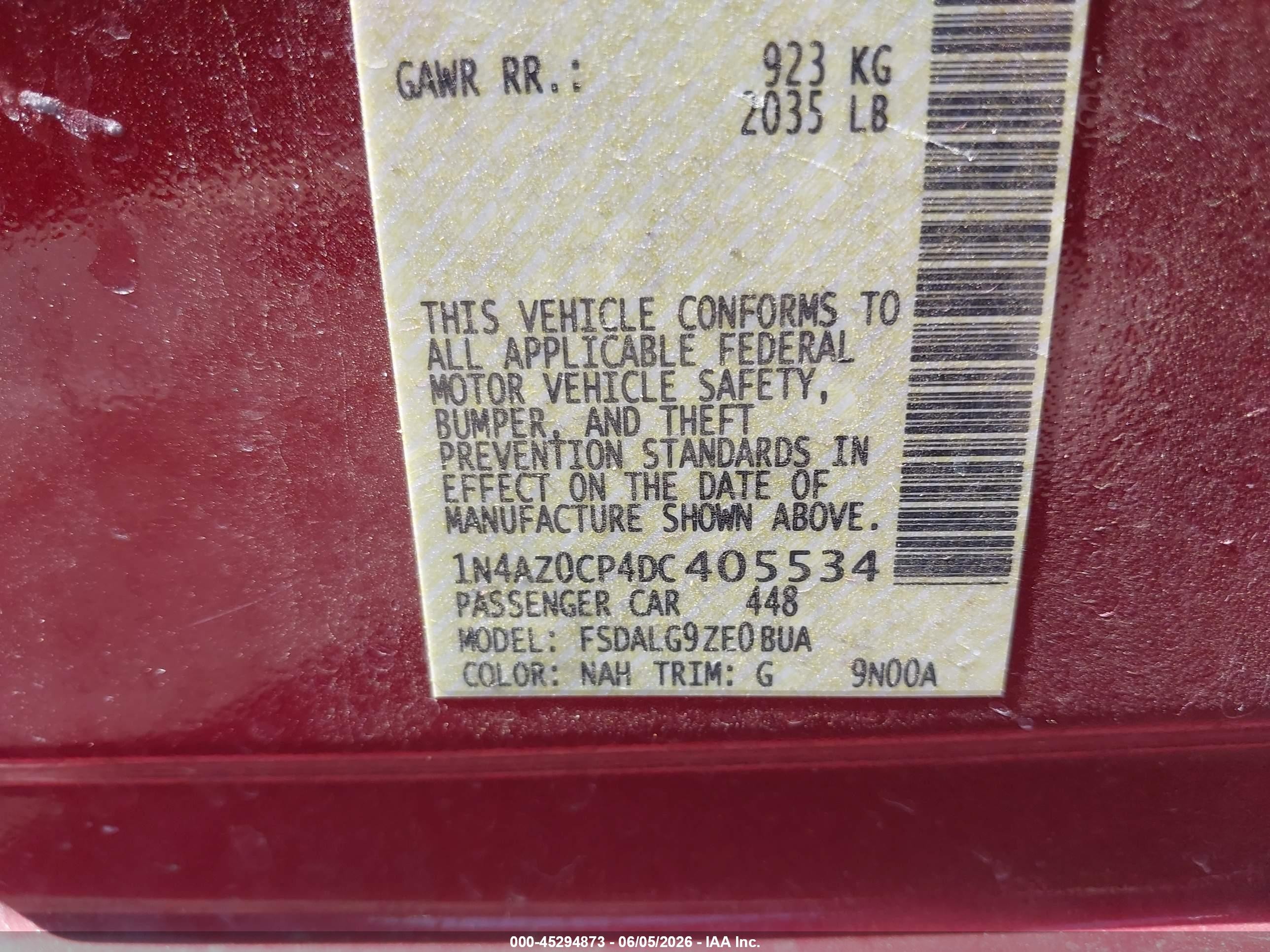 2013 Nissan Leaf Sl Maroon vin: 1N4AZ0CP4DC405534