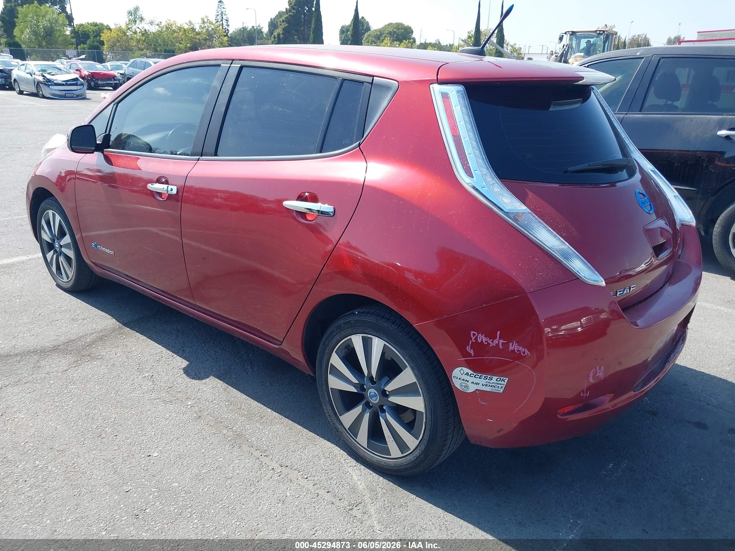2013 Nissan Leaf Sl Maroon vin: 1N4AZ0CP4DC405534