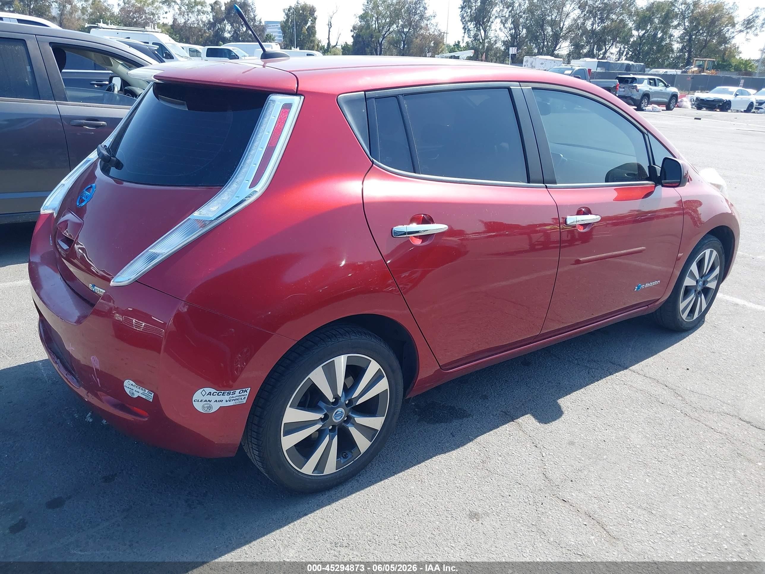 2013 Nissan Leaf Sl Maroon vin: 1N4AZ0CP4DC405534