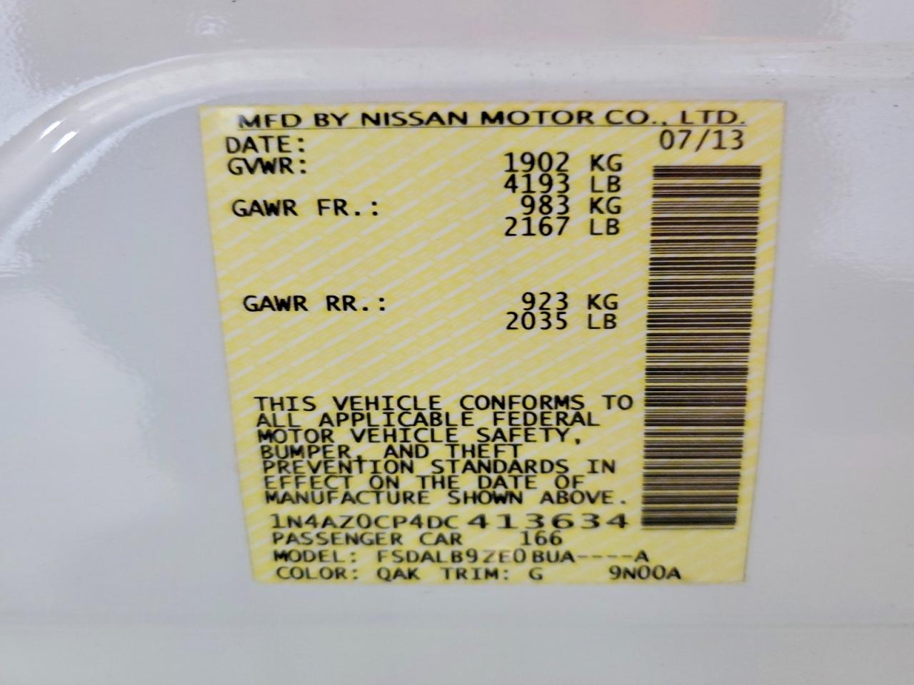 2013 Nissan Leaf S White vin: 1N4AZ0CP4DC413634