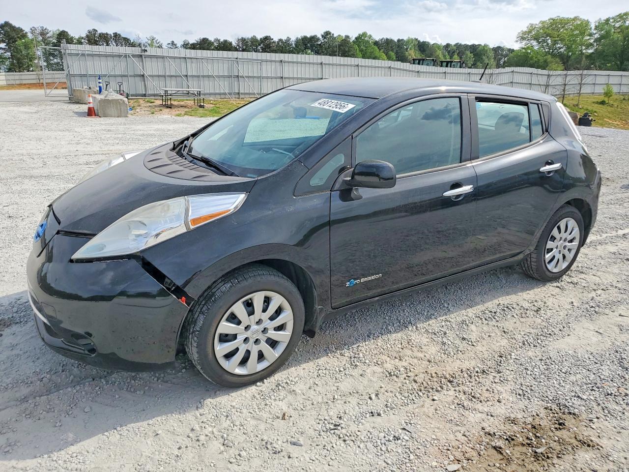 2015 Nissan Leaf S Black vin: 1N4AZ0CP4FC332927