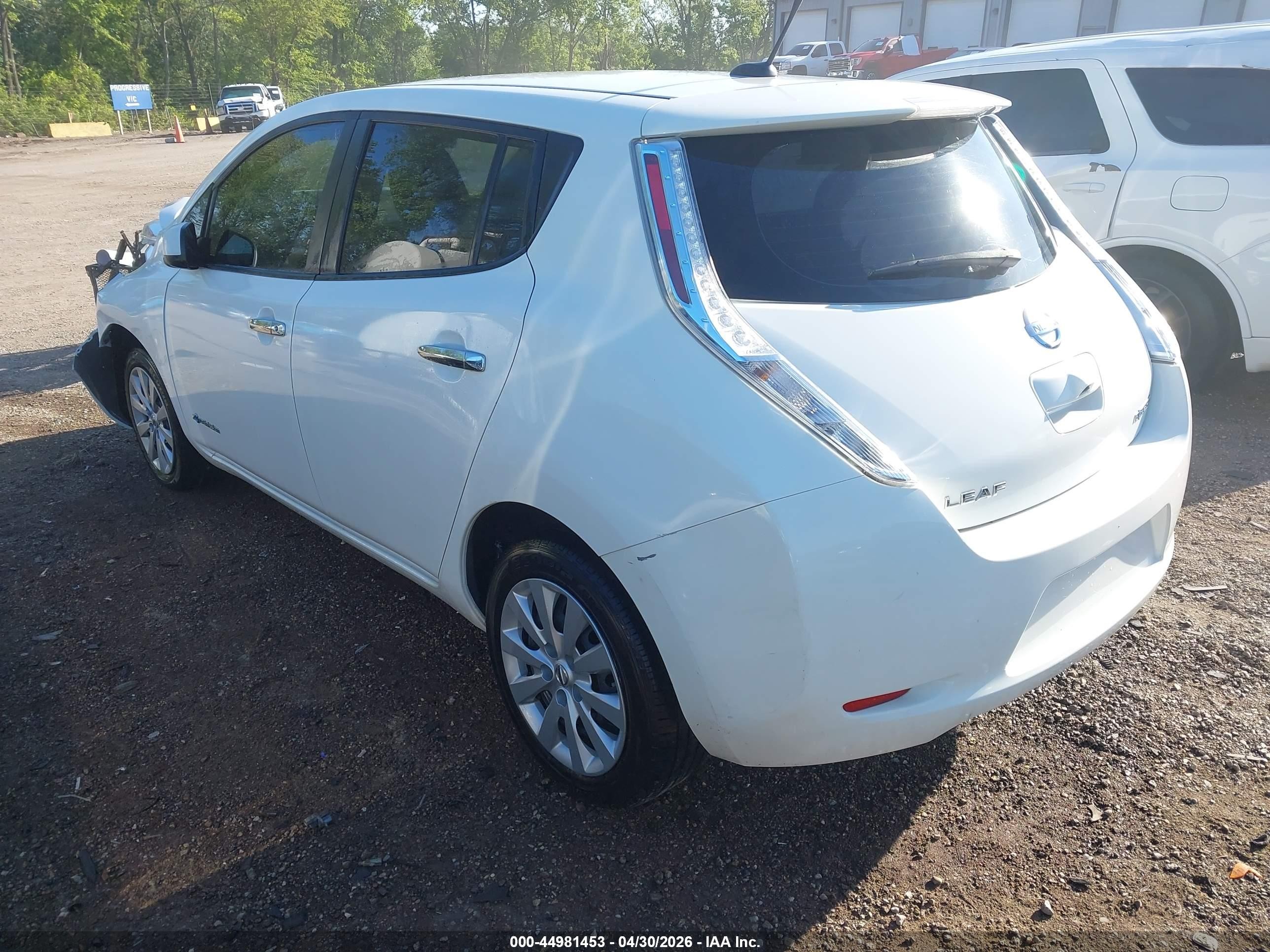 2014 Nissan Leaf S White vin: 1N4AZ0CP5EC333289