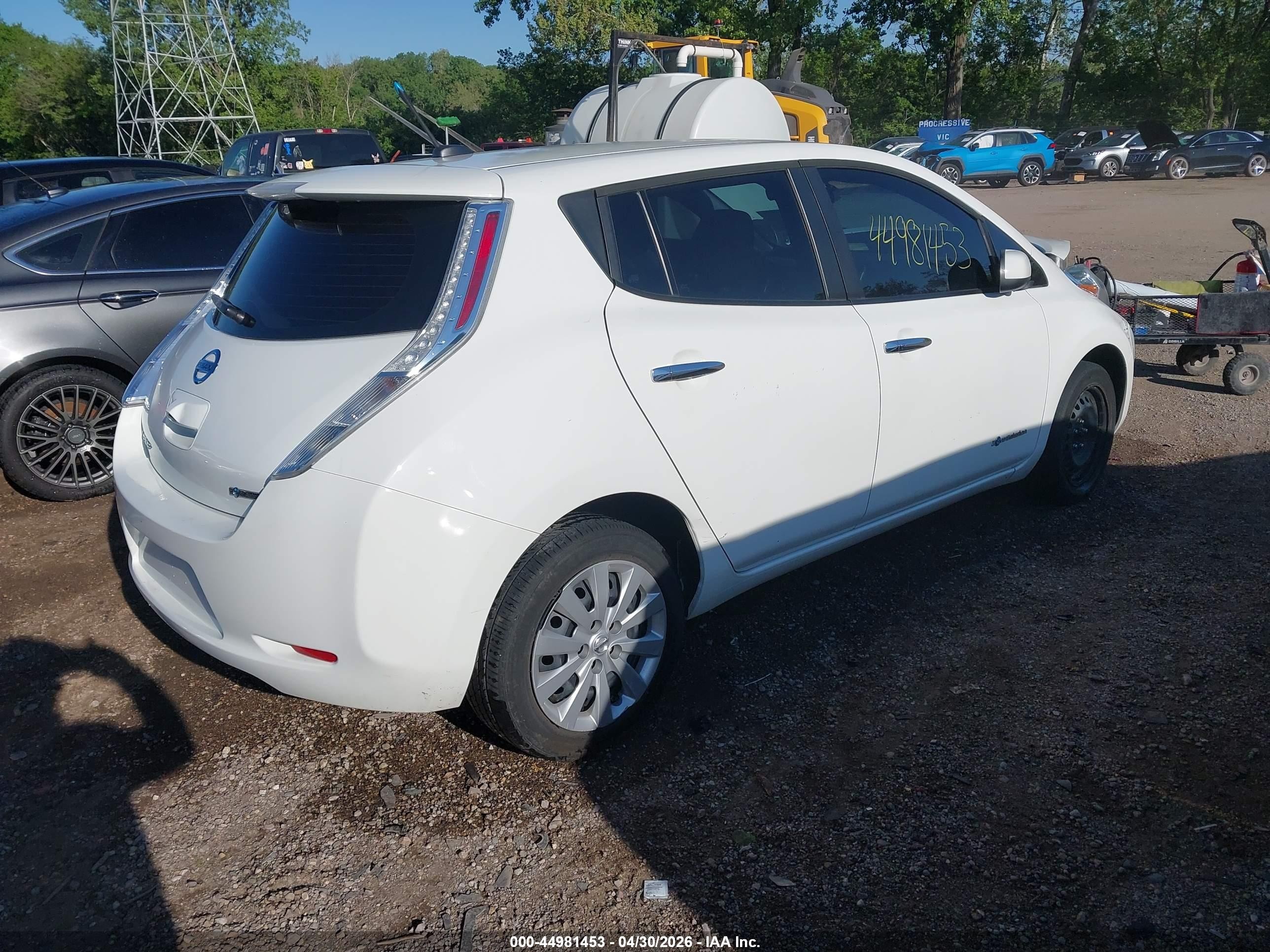 2014 Nissan Leaf S White vin: 1N4AZ0CP5EC333289