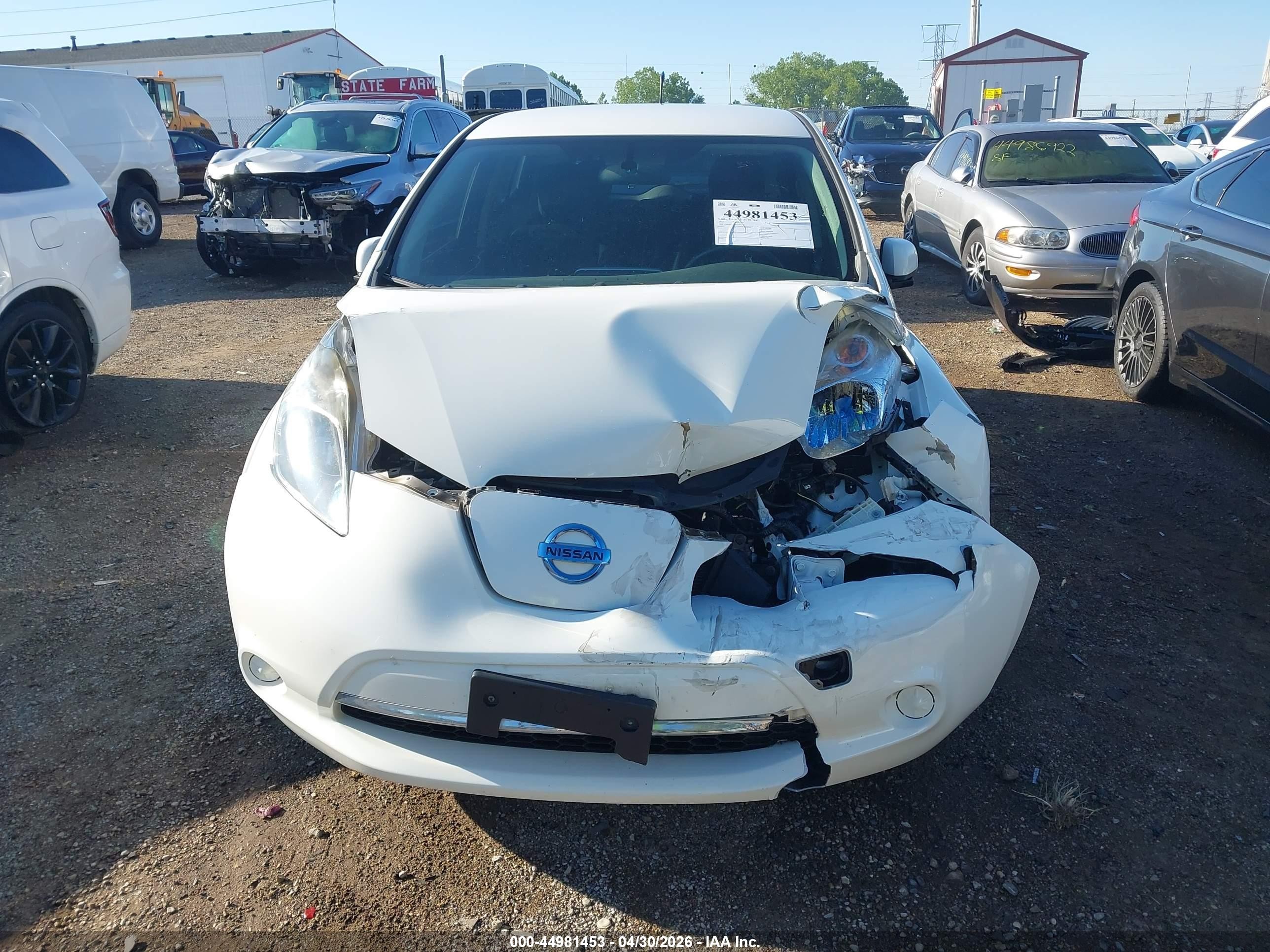 2014 Nissan Leaf S White vin: 1N4AZ0CP5EC333289