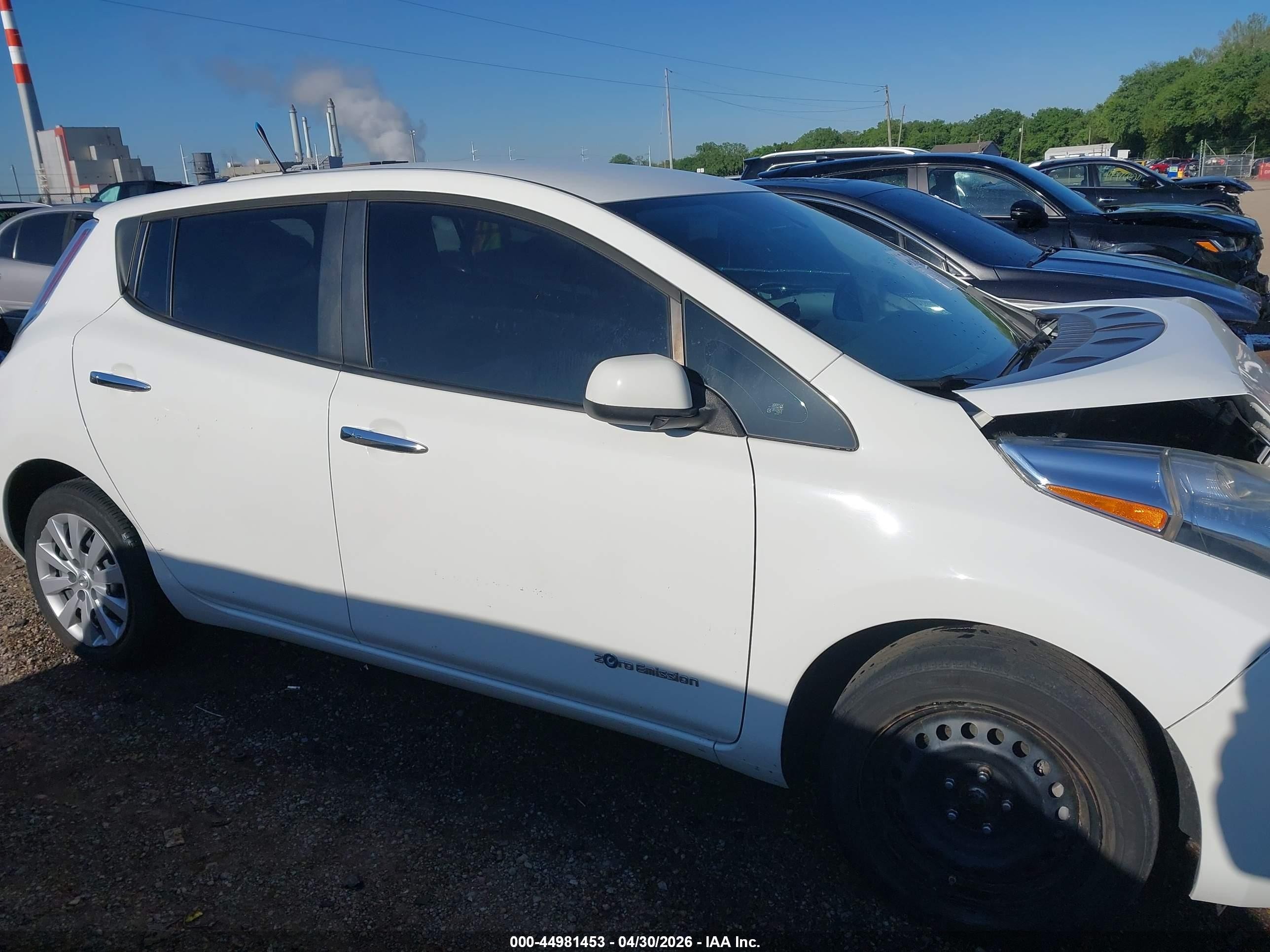2014 Nissan Leaf S White vin: 1N4AZ0CP5EC333289
