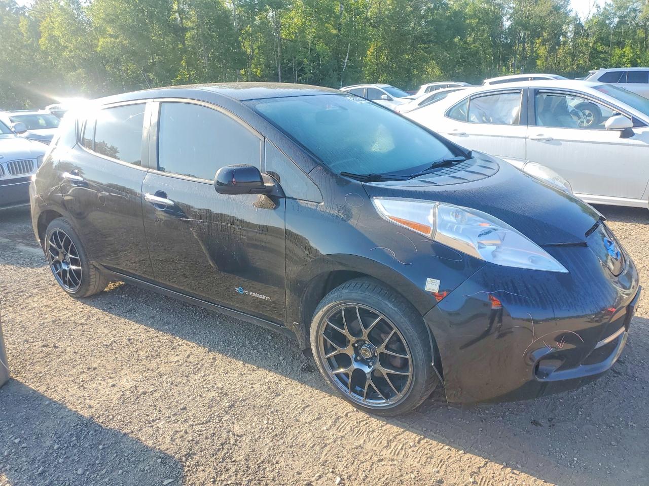 2015 Nissan Leaf S Black vin: 1N4AZ0CP5FC315439