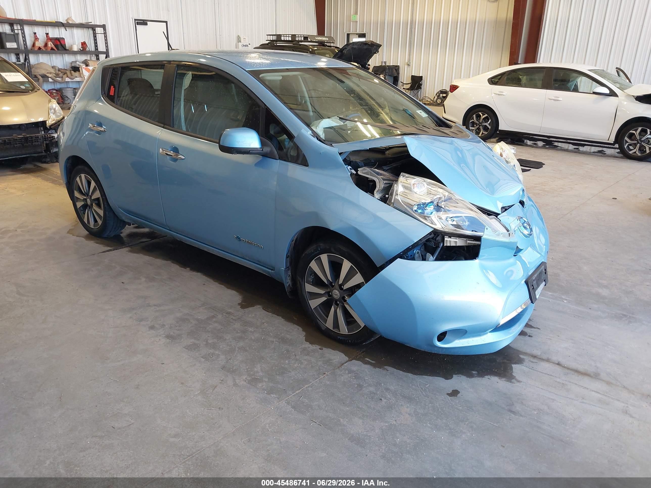 2015 Nissan Leaf Sl Blue vin: 1N4AZ0CP5FC317594