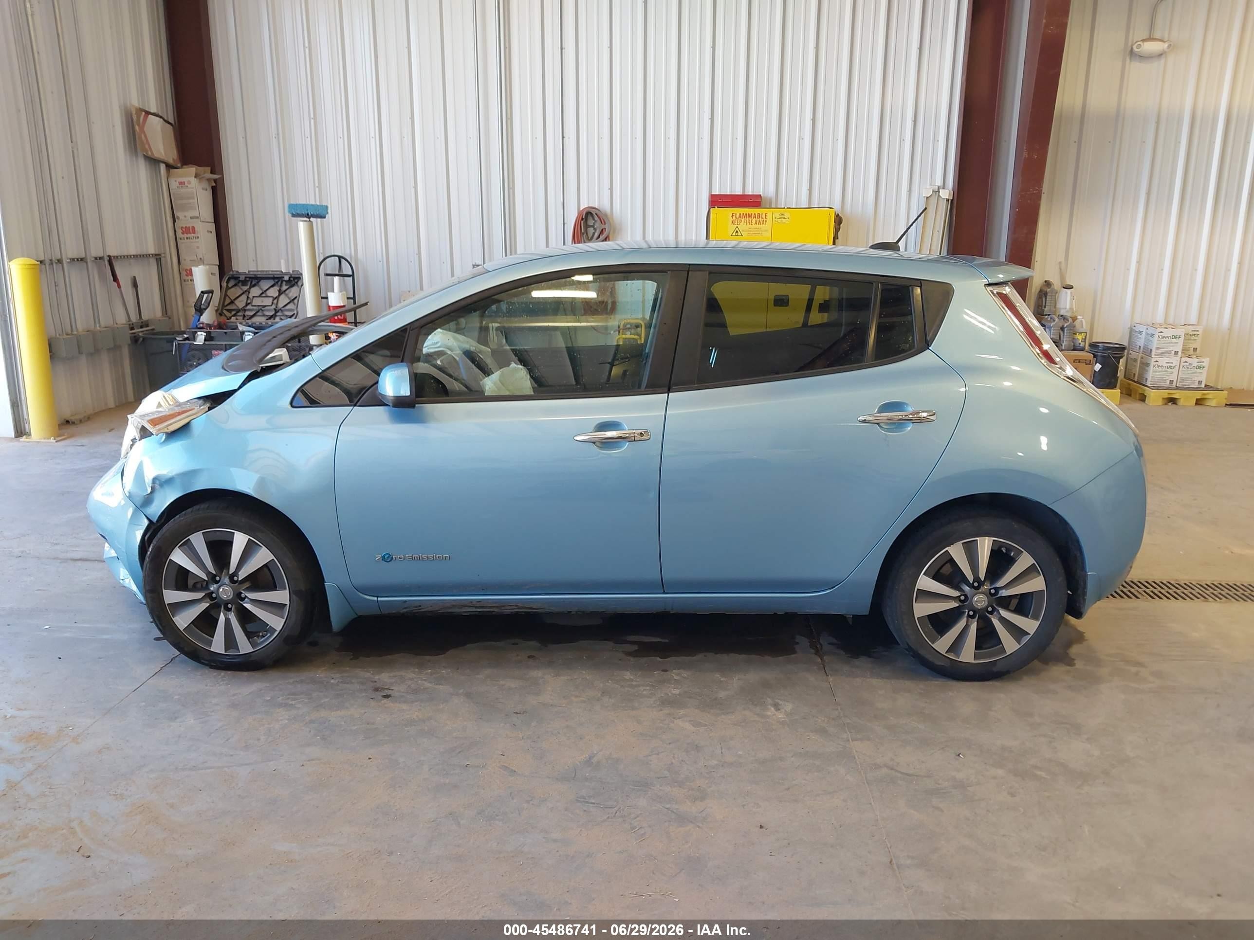 2015 Nissan Leaf Sl Blue vin: 1N4AZ0CP5FC317594