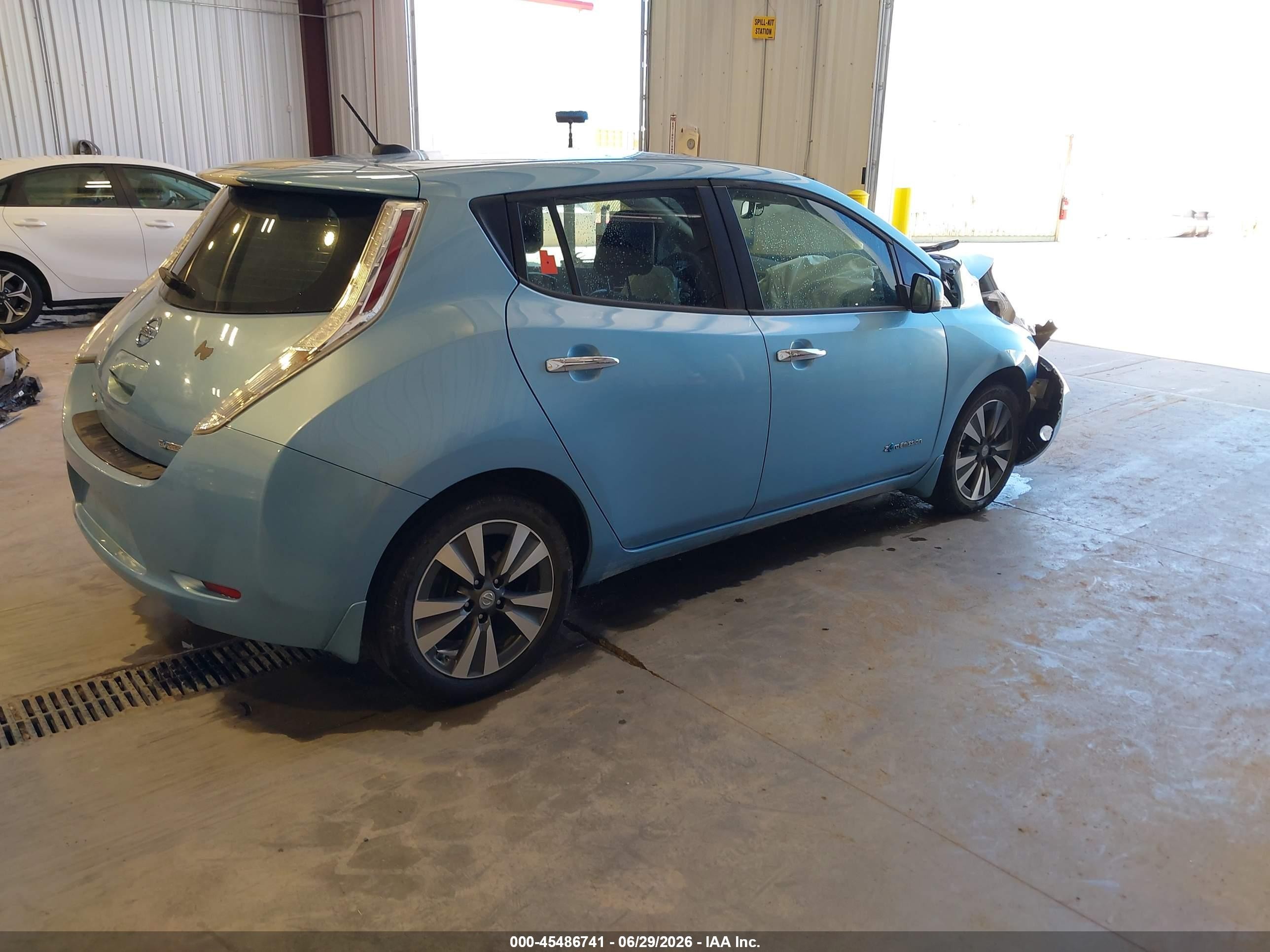 2015 Nissan Leaf Sl Blue vin: 1N4AZ0CP5FC317594