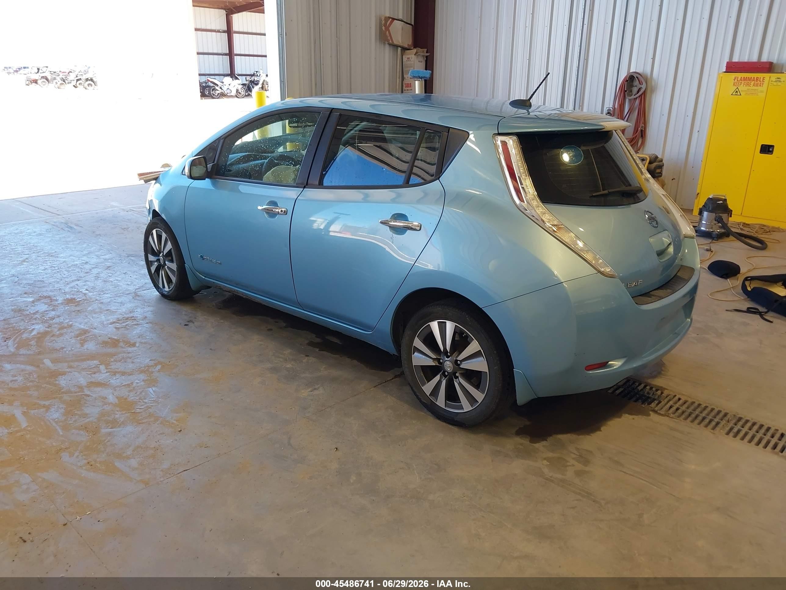 2015 Nissan Leaf Sl Blue vin: 1N4AZ0CP5FC317594