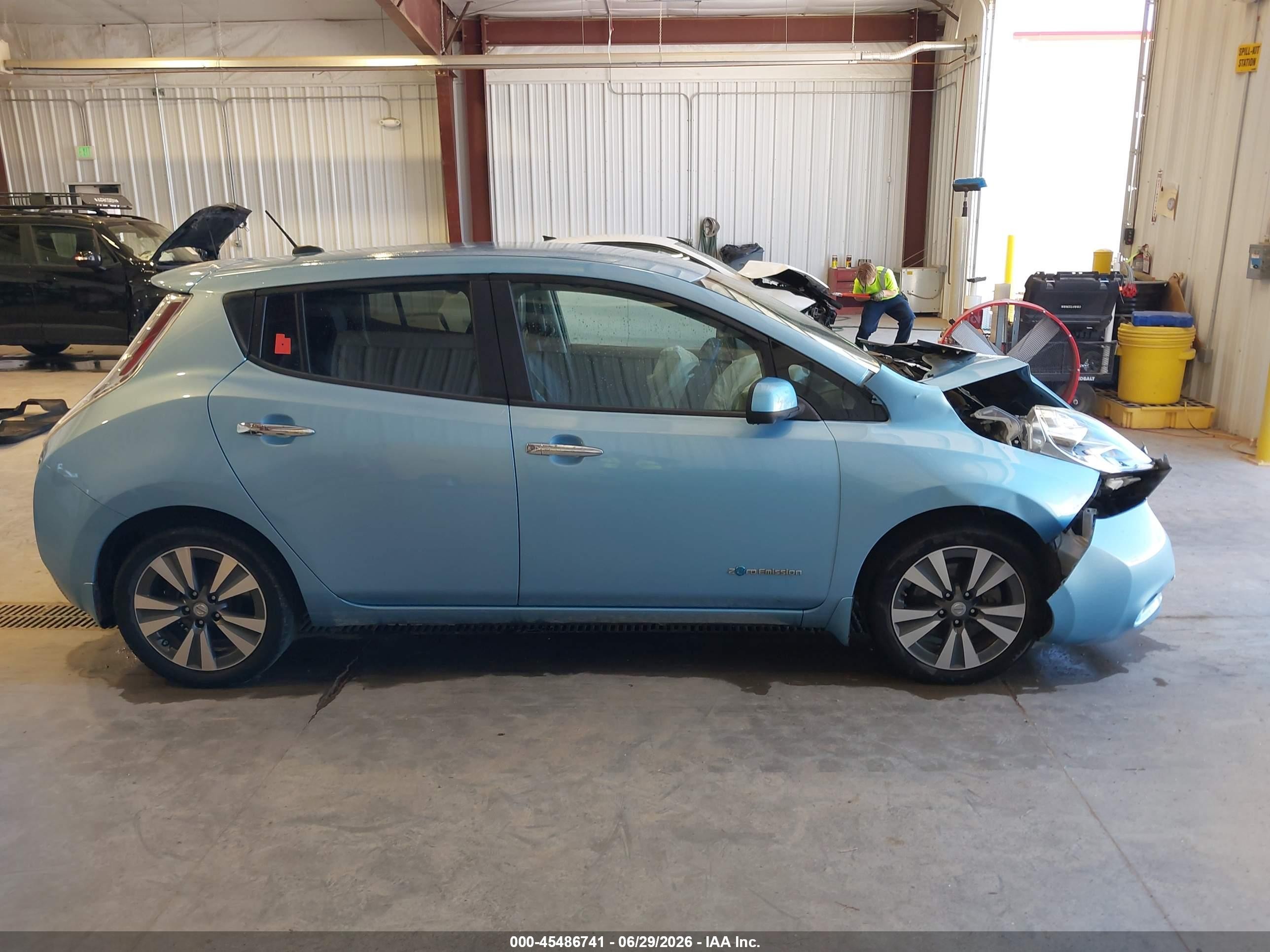 2015 Nissan Leaf Sl Blue vin: 1N4AZ0CP5FC317594