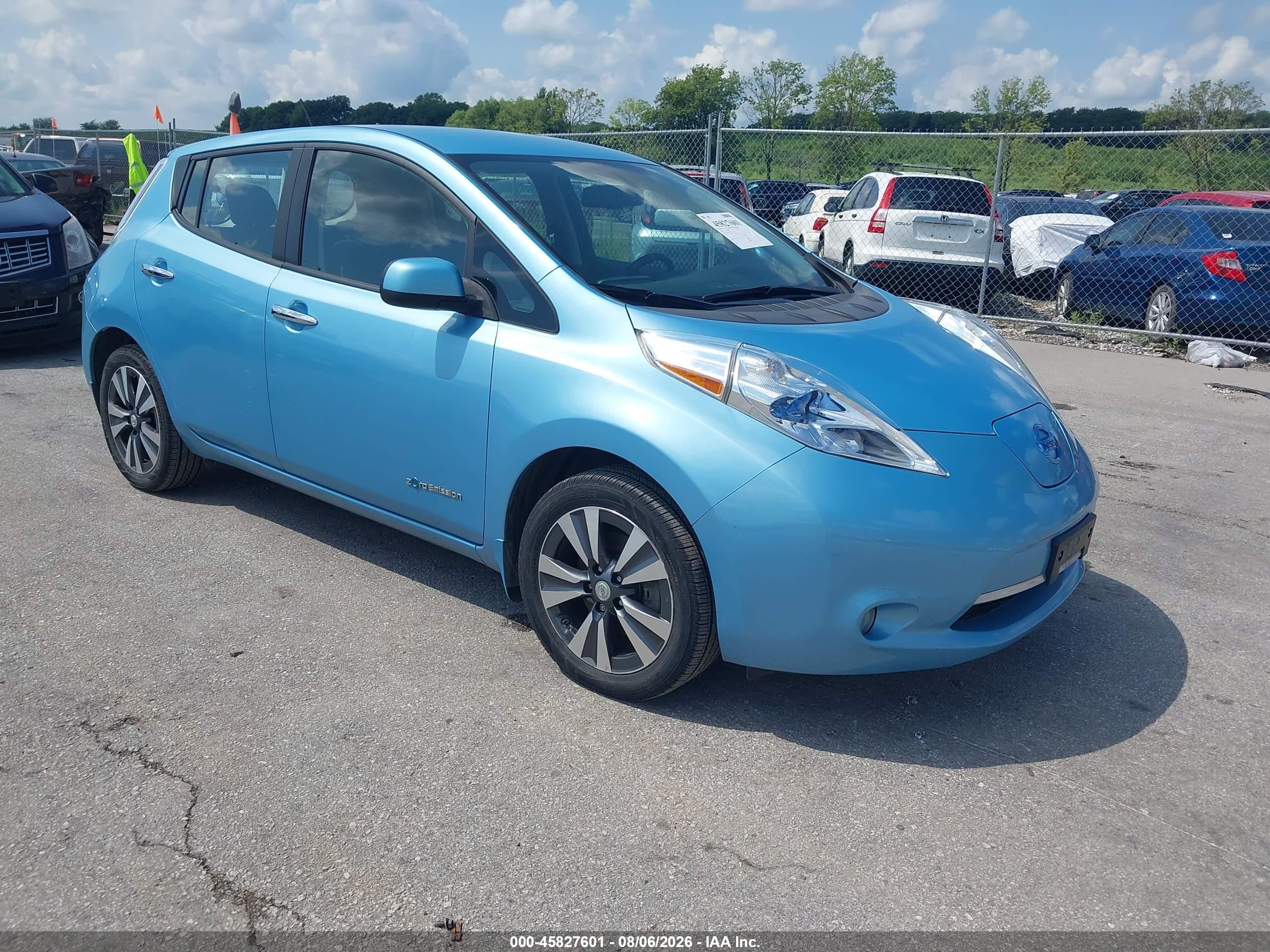 2015 Nissan Leaf Sv Blue vin: 1N4AZ0CP5FC322875