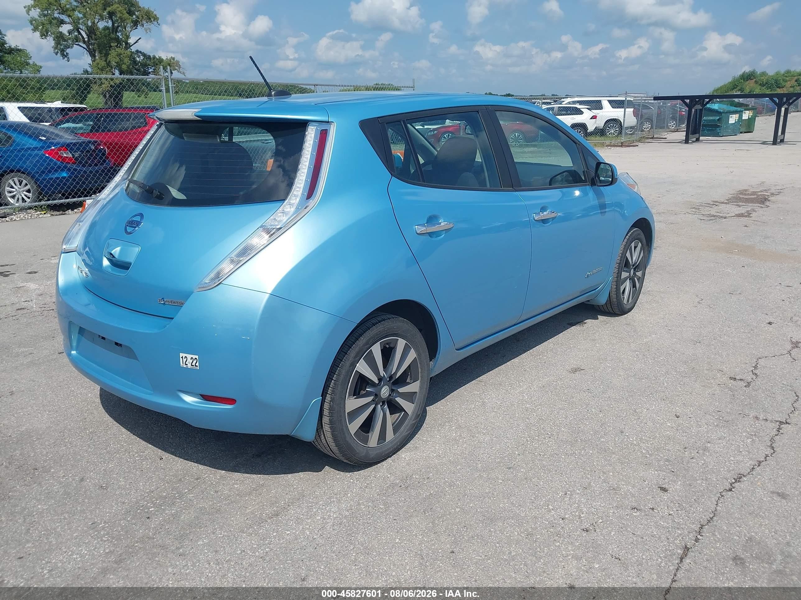 2015 Nissan Leaf Sv Blue vin: 1N4AZ0CP5FC322875