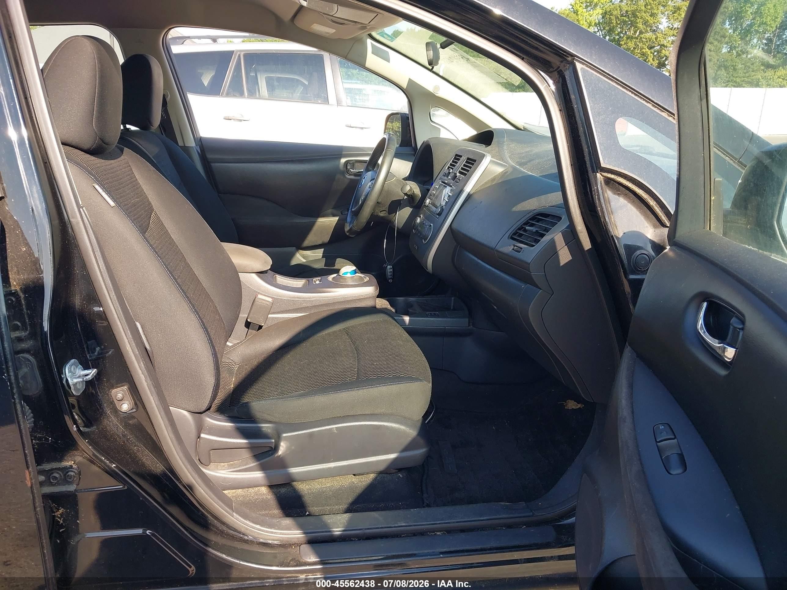 2015 Nissan Leaf S Black vin: 1N4AZ0CP5FC325601