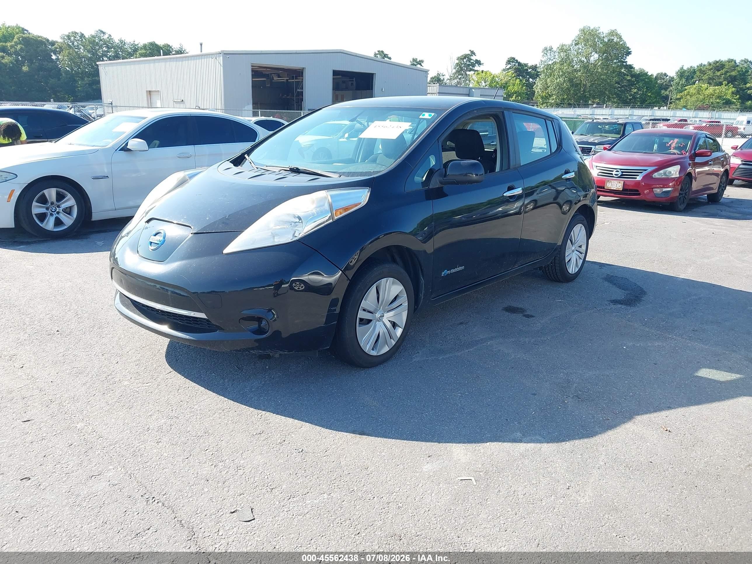 2015 Nissan Leaf S Black vin: 1N4AZ0CP5FC325601