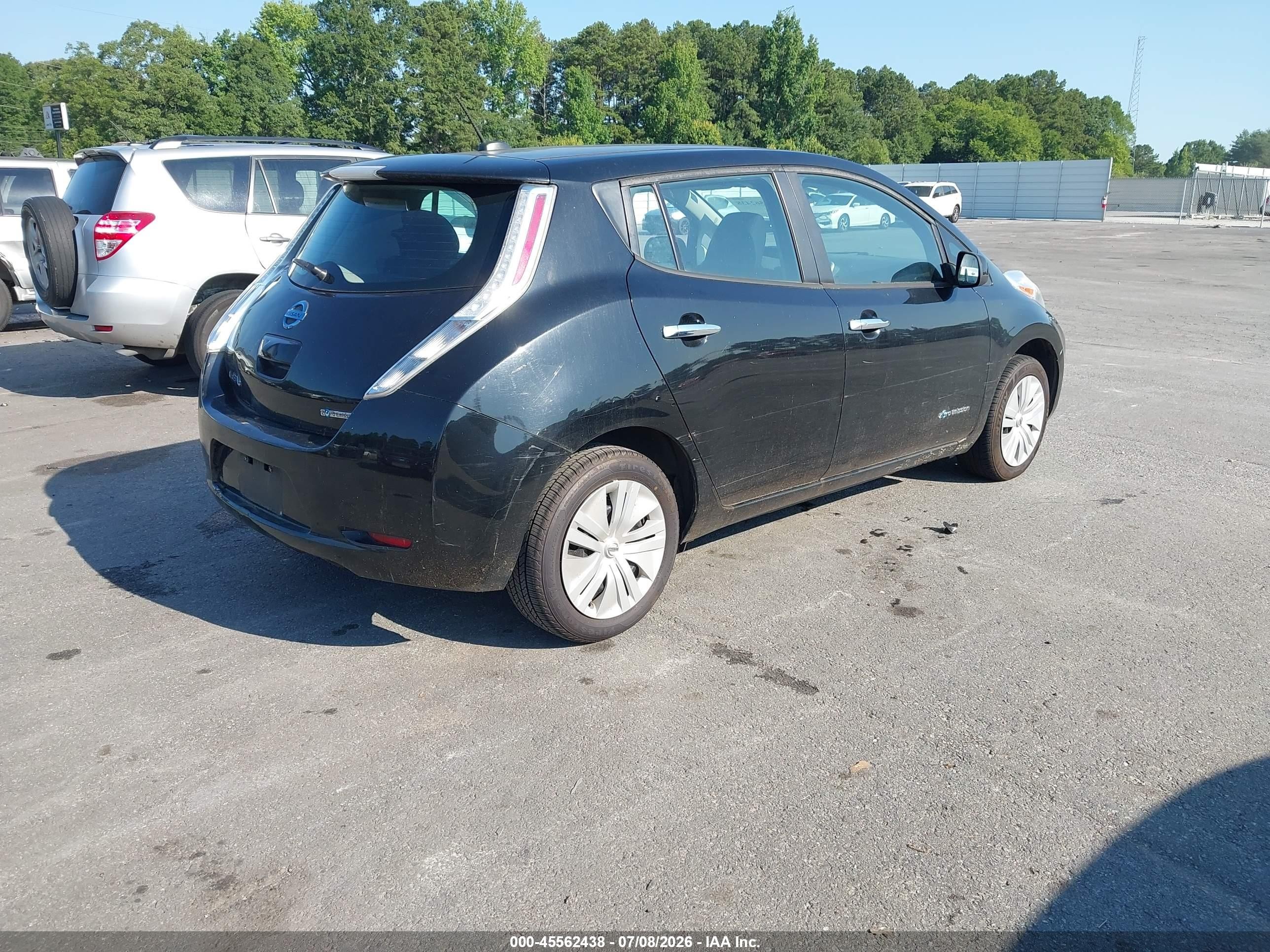 2015 Nissan Leaf S Black vin: 1N4AZ0CP5FC325601