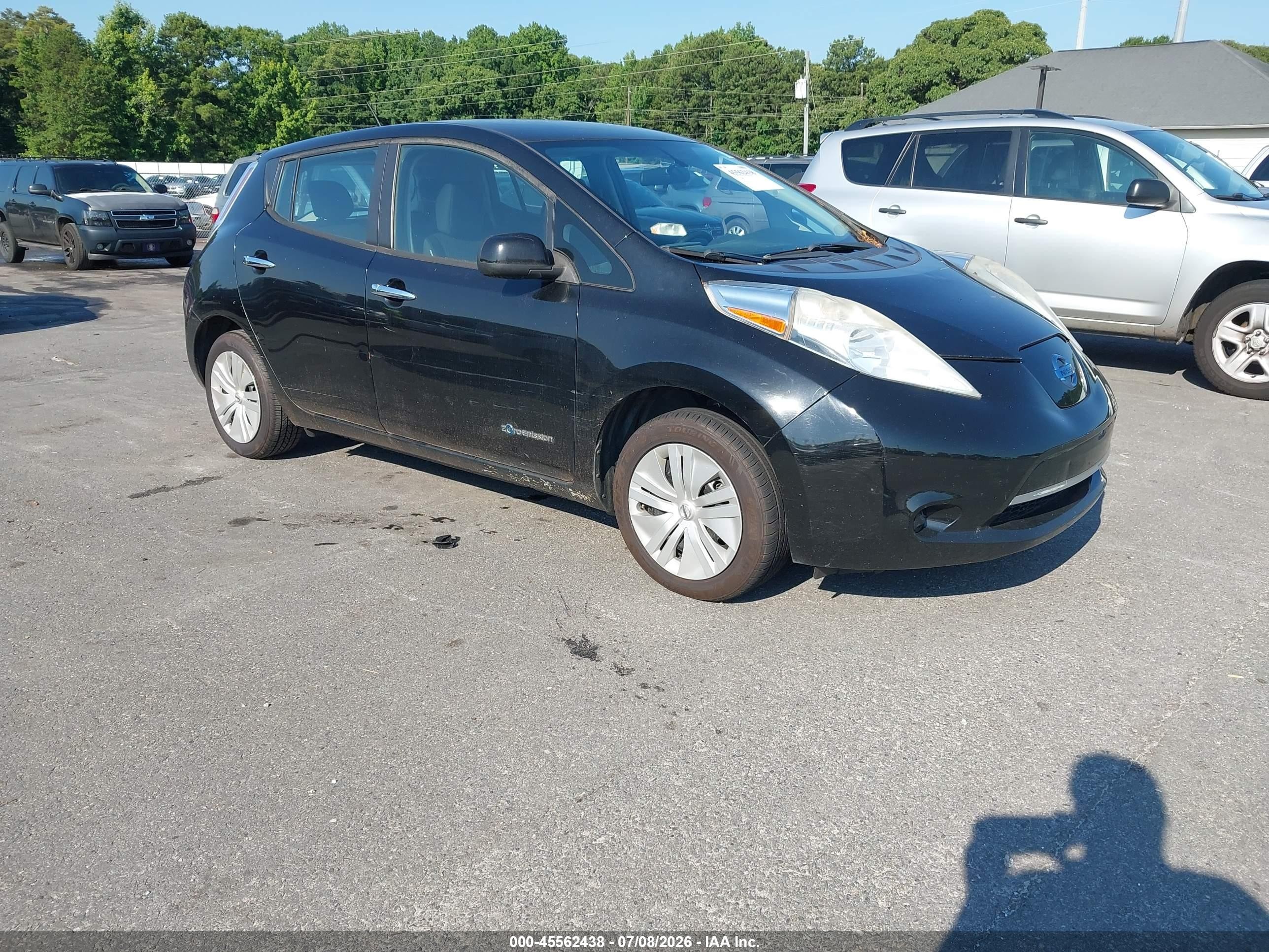 2015 Nissan Leaf S Black vin: 1N4AZ0CP5FC325601