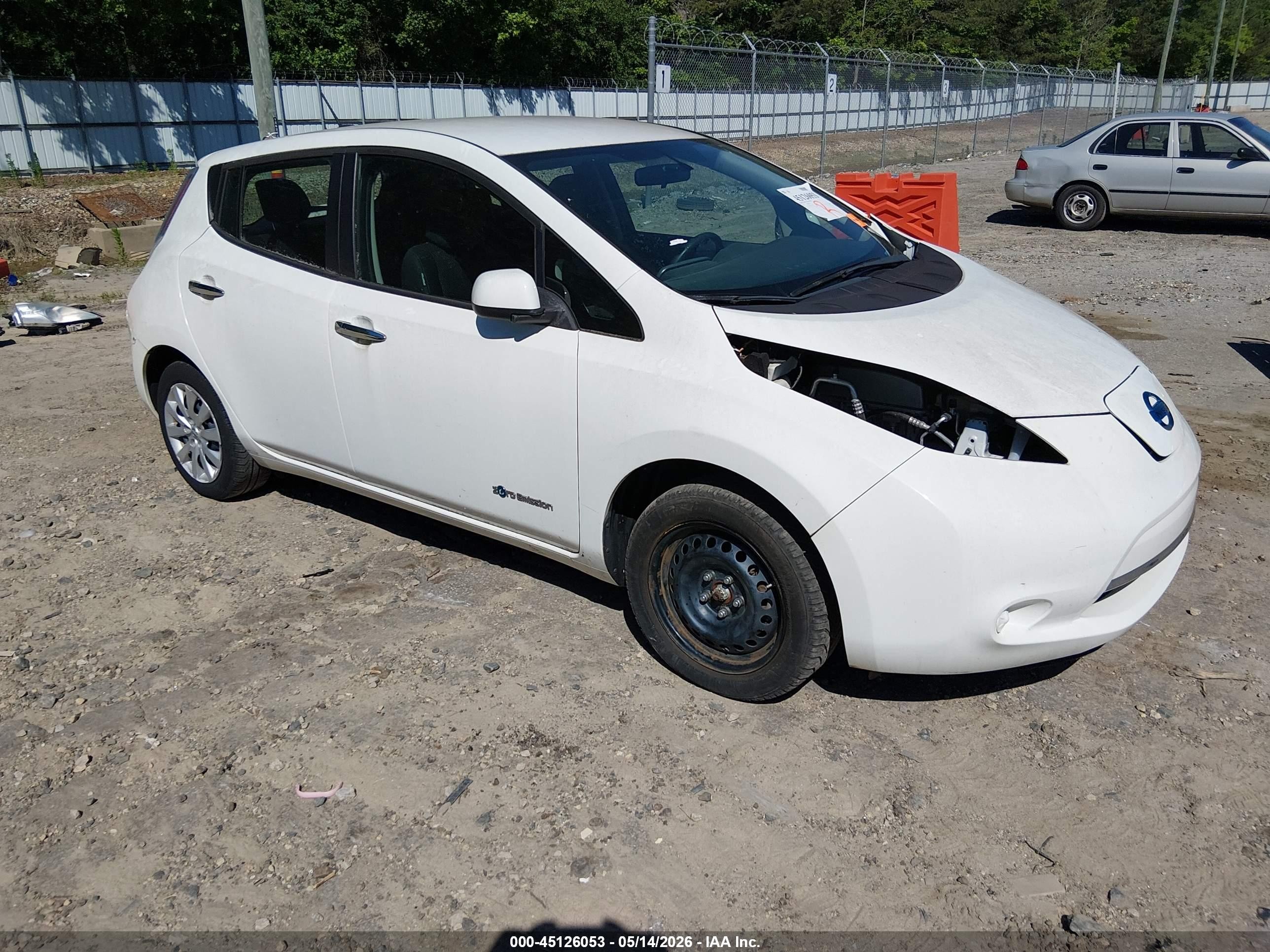 2015 Nissan Leaf S White vin: 1N4AZ0CP5FC328143