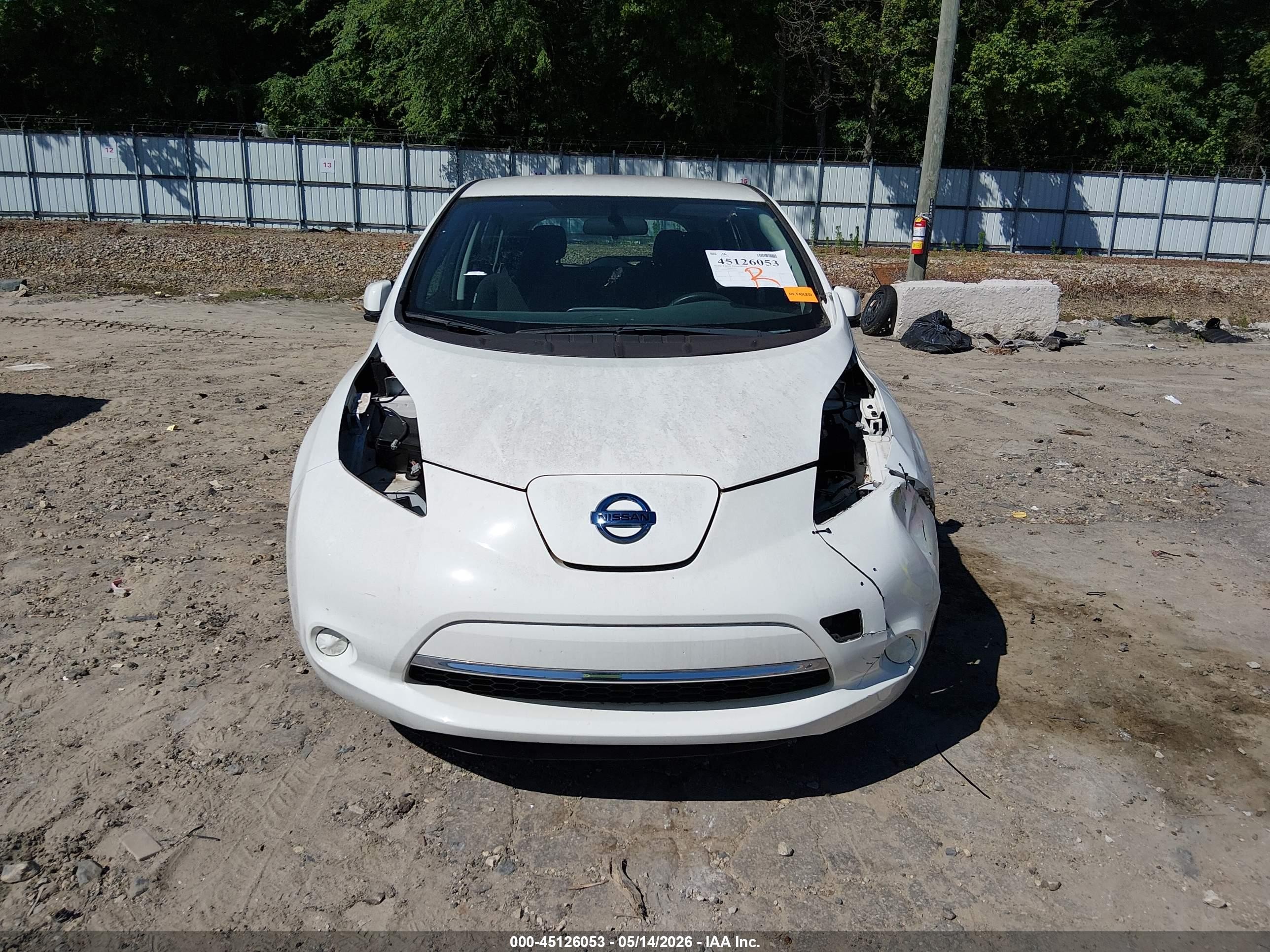 2015 Nissan Leaf S White vin: 1N4AZ0CP5FC328143