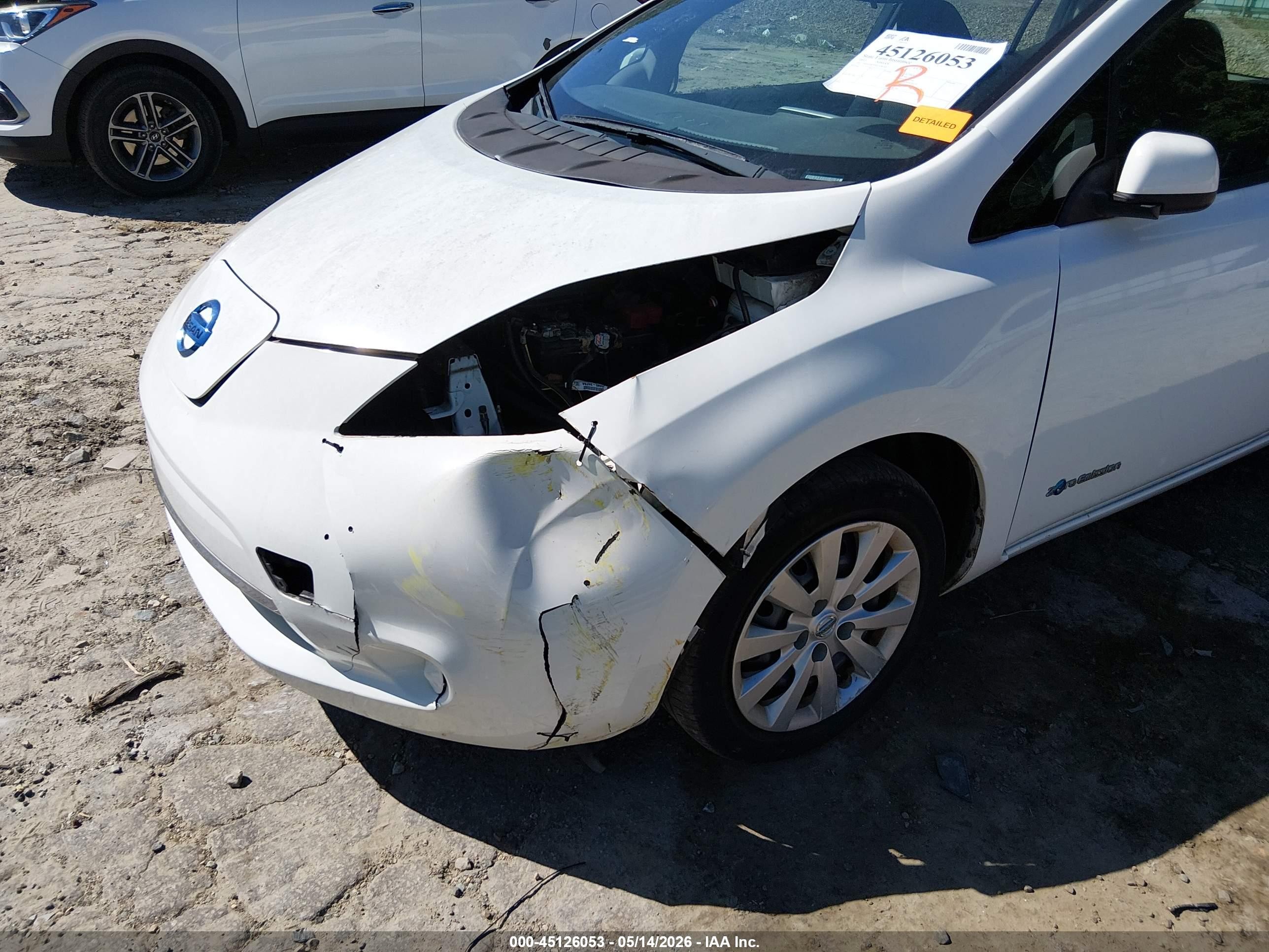2015 Nissan Leaf S White vin: 1N4AZ0CP5FC328143