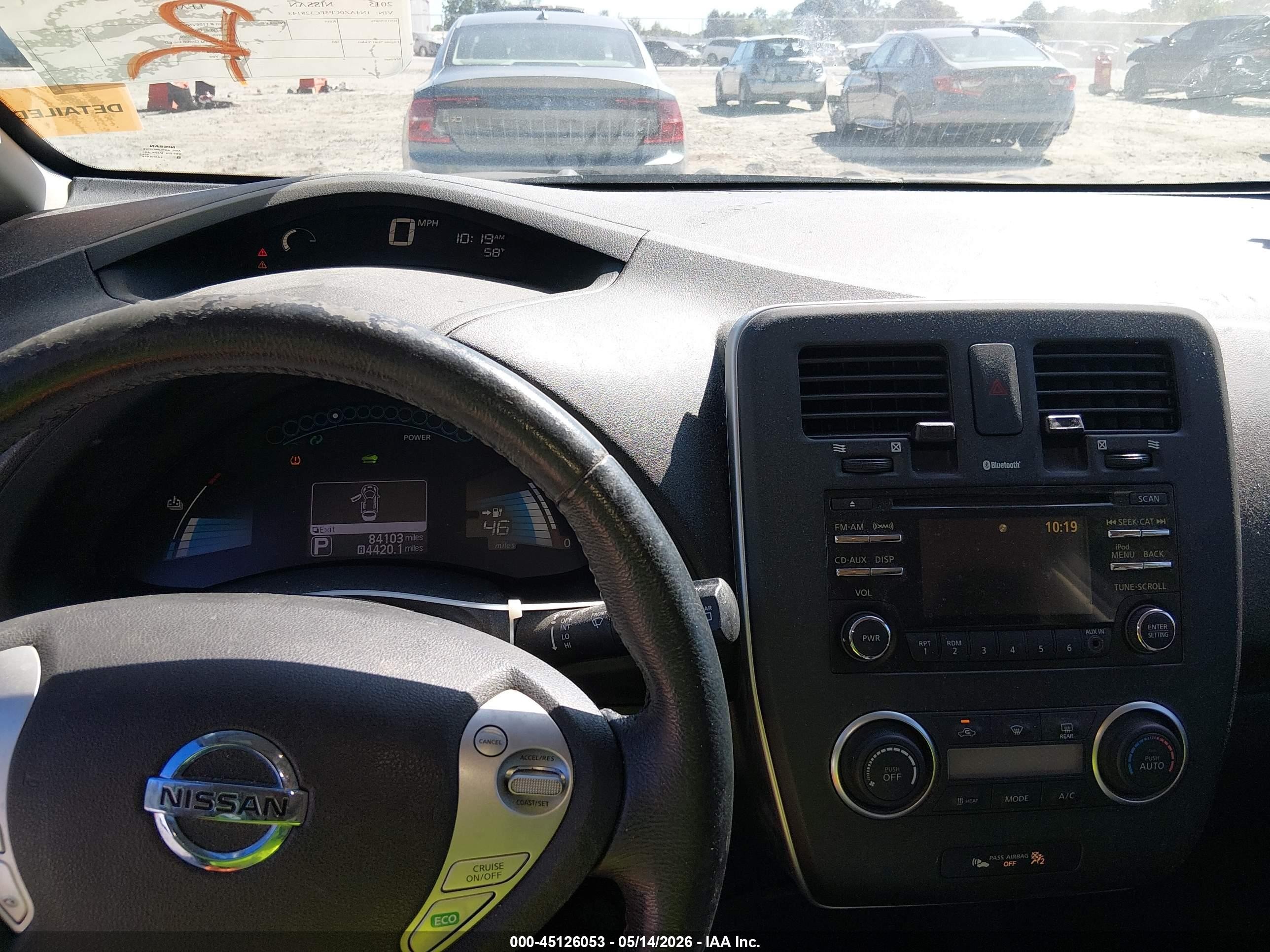 2015 Nissan Leaf S White vin: 1N4AZ0CP5FC328143