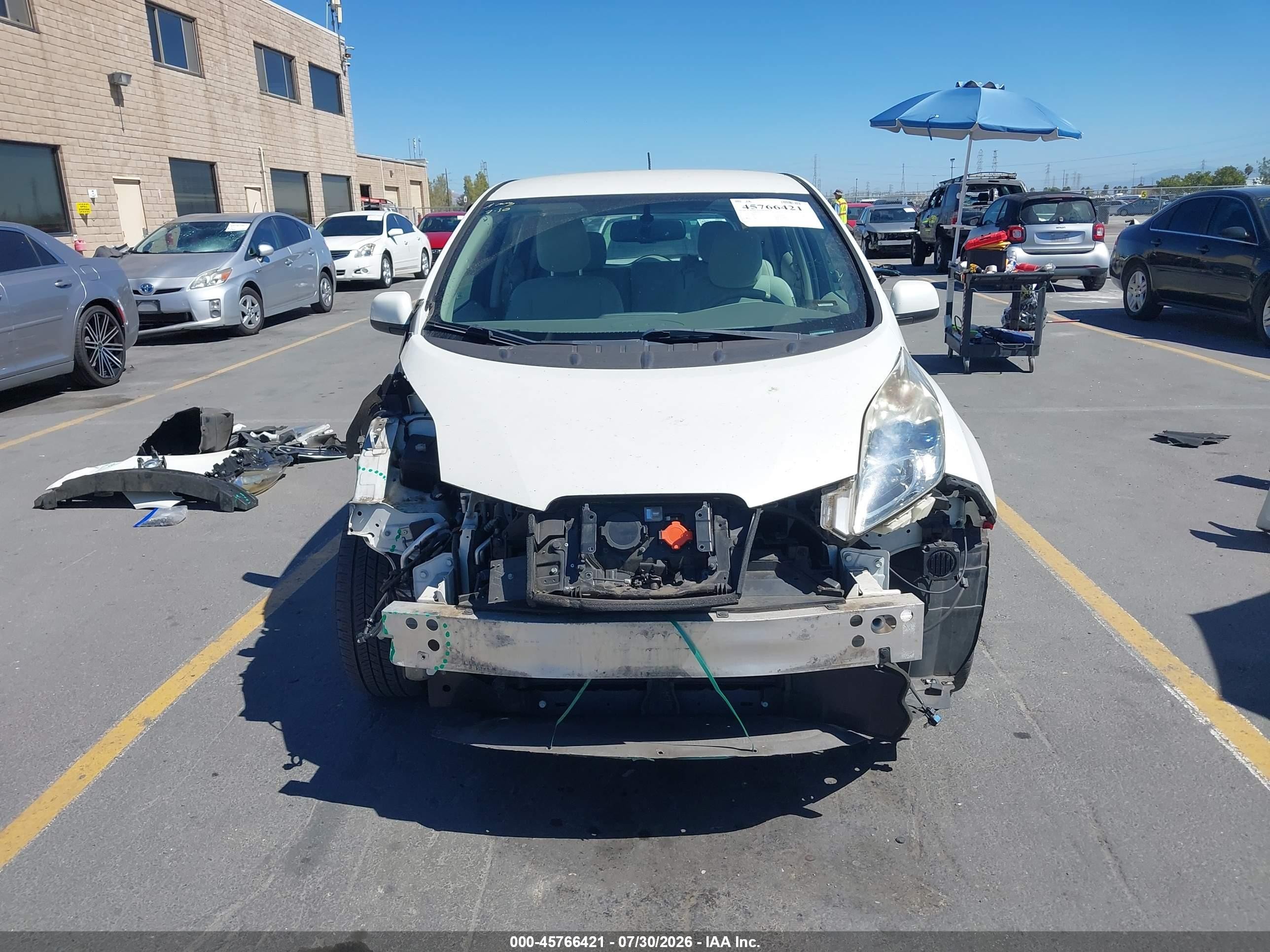2015 Nissan Leaf S/sl/sv White vin: 1N4AZ0CP5FC332676