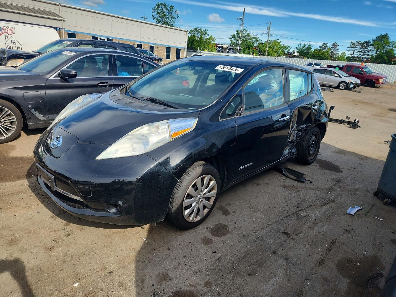 2013 Nissan Leaf S Black vin: 1N4AZ0CP6DC421167