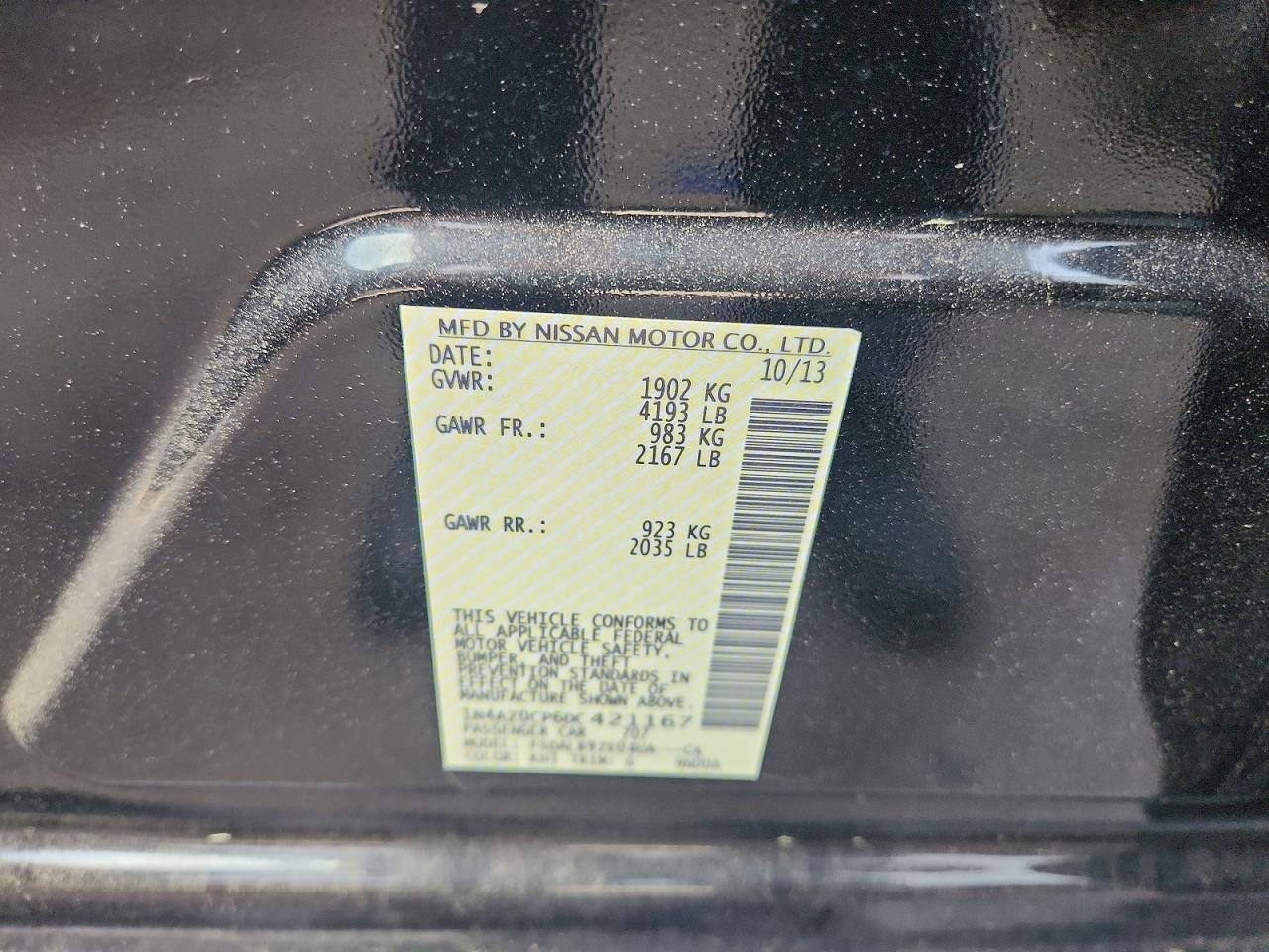 2013 Nissan Leaf S Black vin: 1N4AZ0CP6DC421167