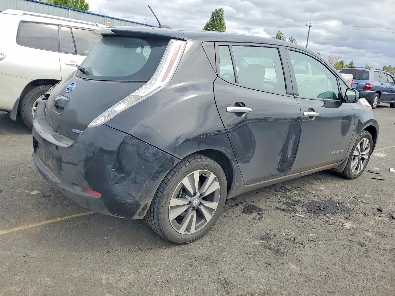 2015 Nissan Leaf S Black vin: 1N4AZ0CP6FC305955