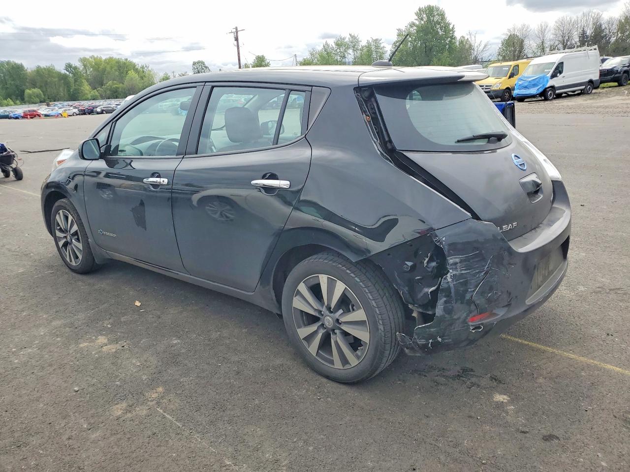 2015 Nissan Leaf S Black vin: 1N4AZ0CP6FC305955