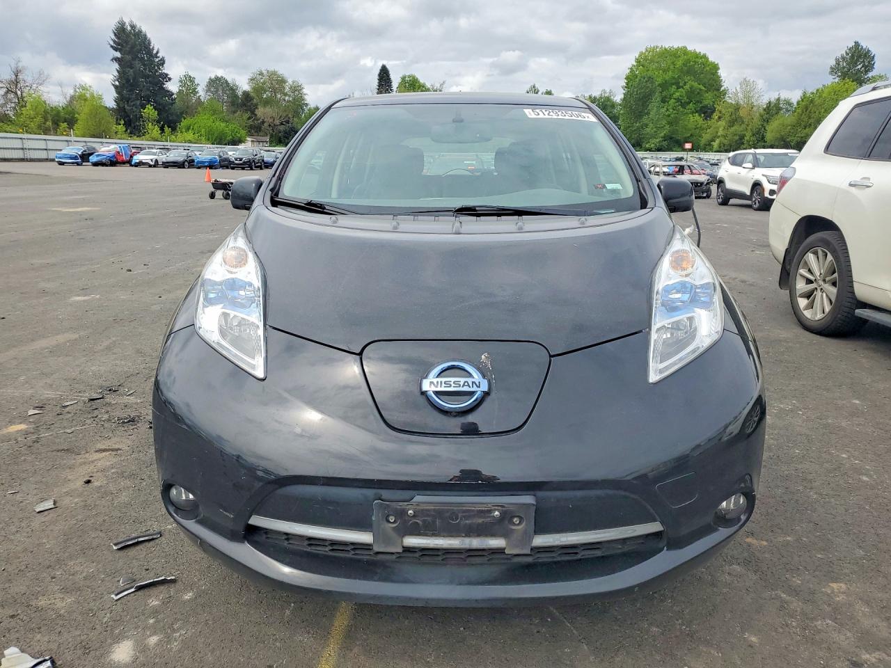 2015 Nissan Leaf S Black vin: 1N4AZ0CP6FC305955