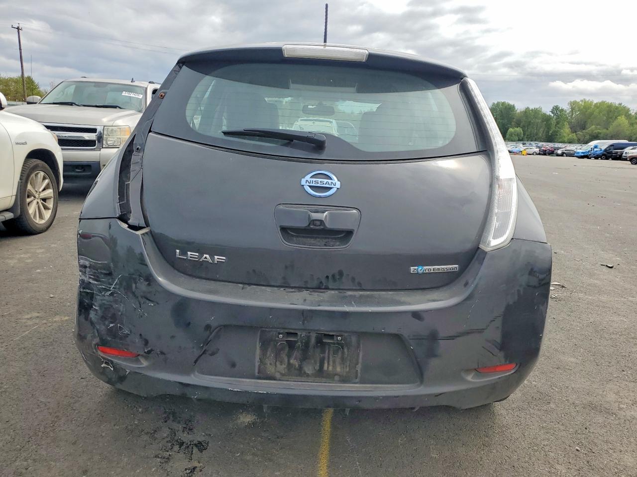 2015 Nissan Leaf S Black vin: 1N4AZ0CP6FC305955