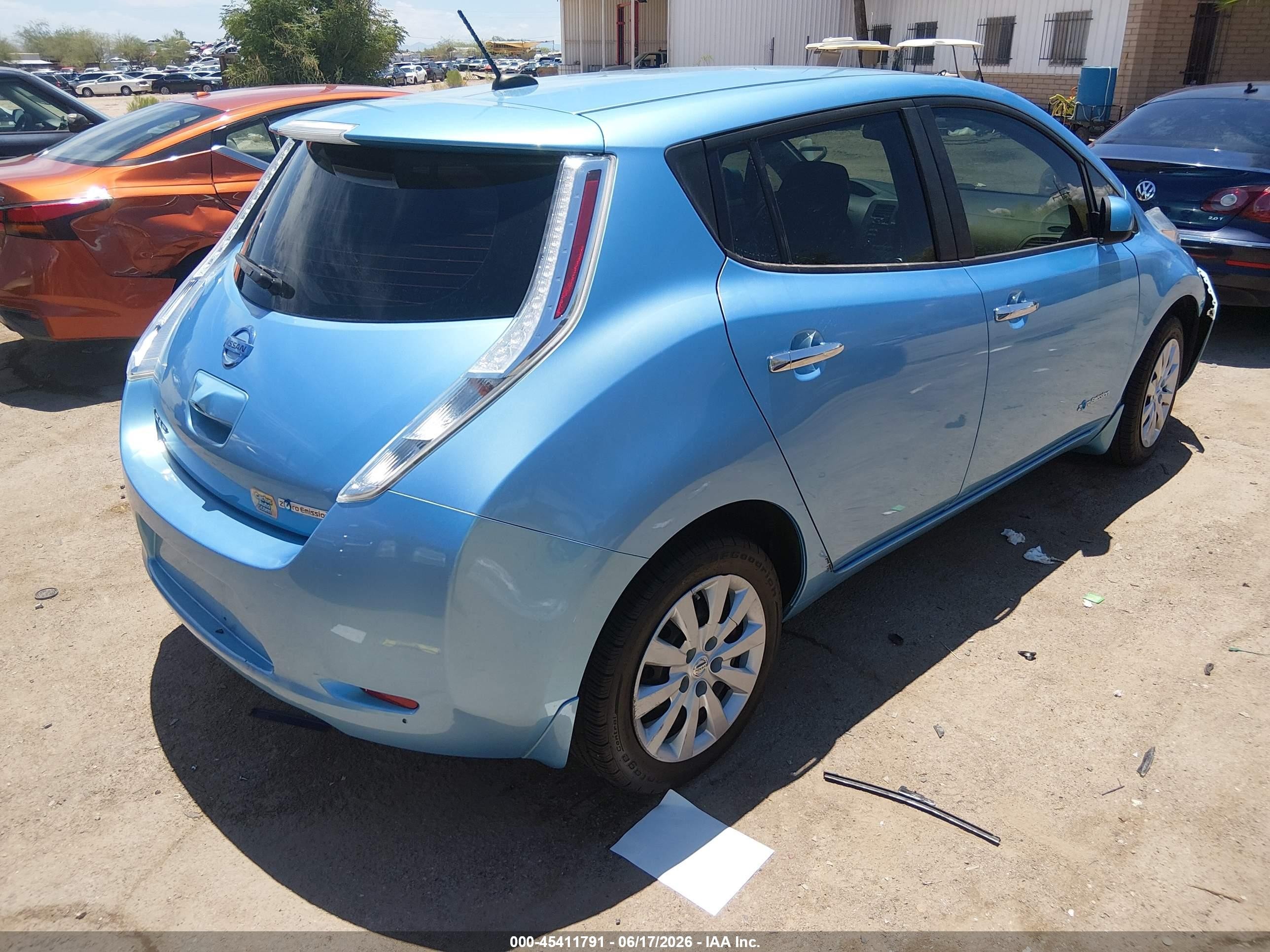 2015 Nissan Leaf S Blue vin: 1N4AZ0CP6FC315532