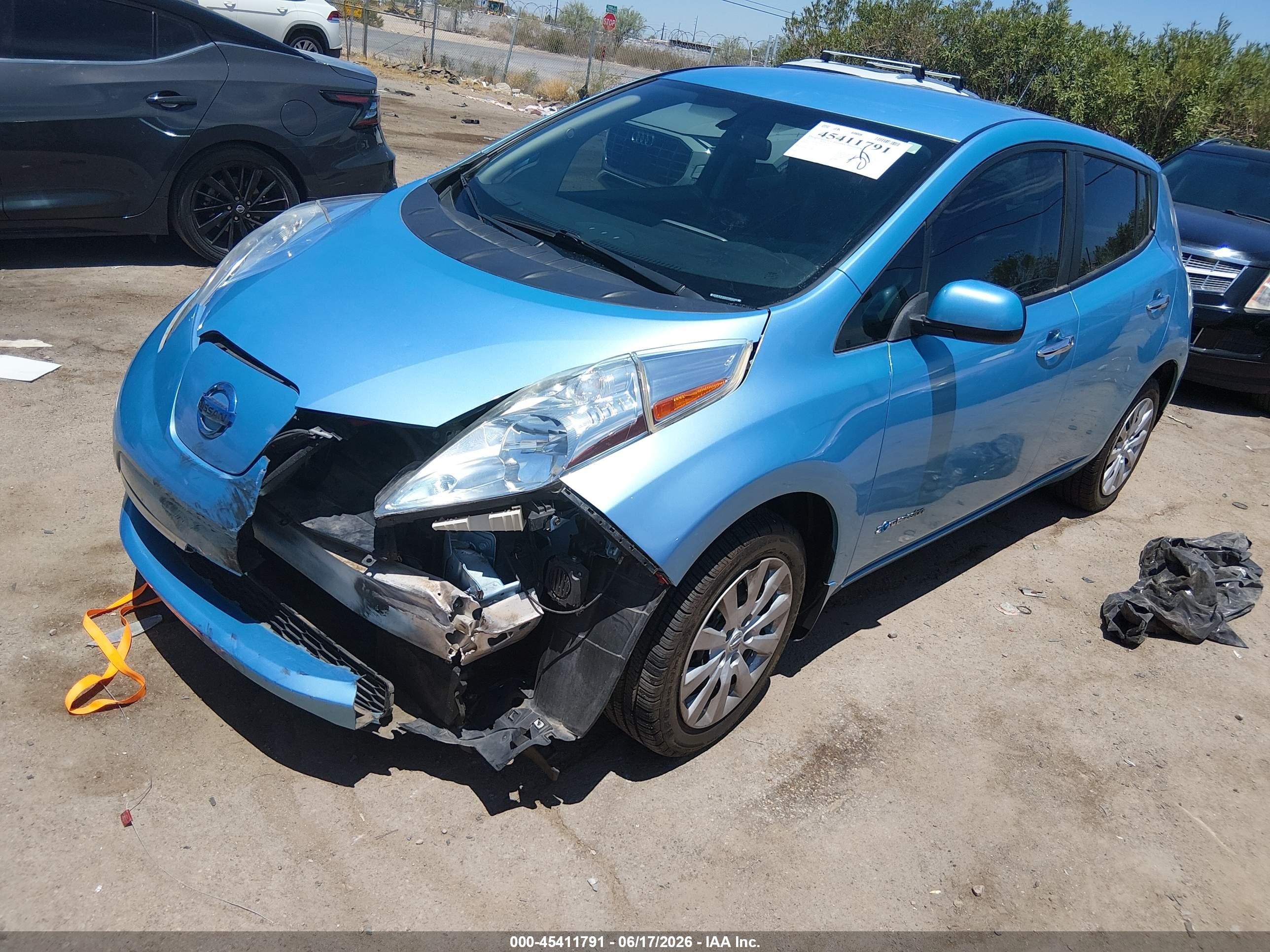 2015 Nissan Leaf S Blue vin: 1N4AZ0CP6FC315532