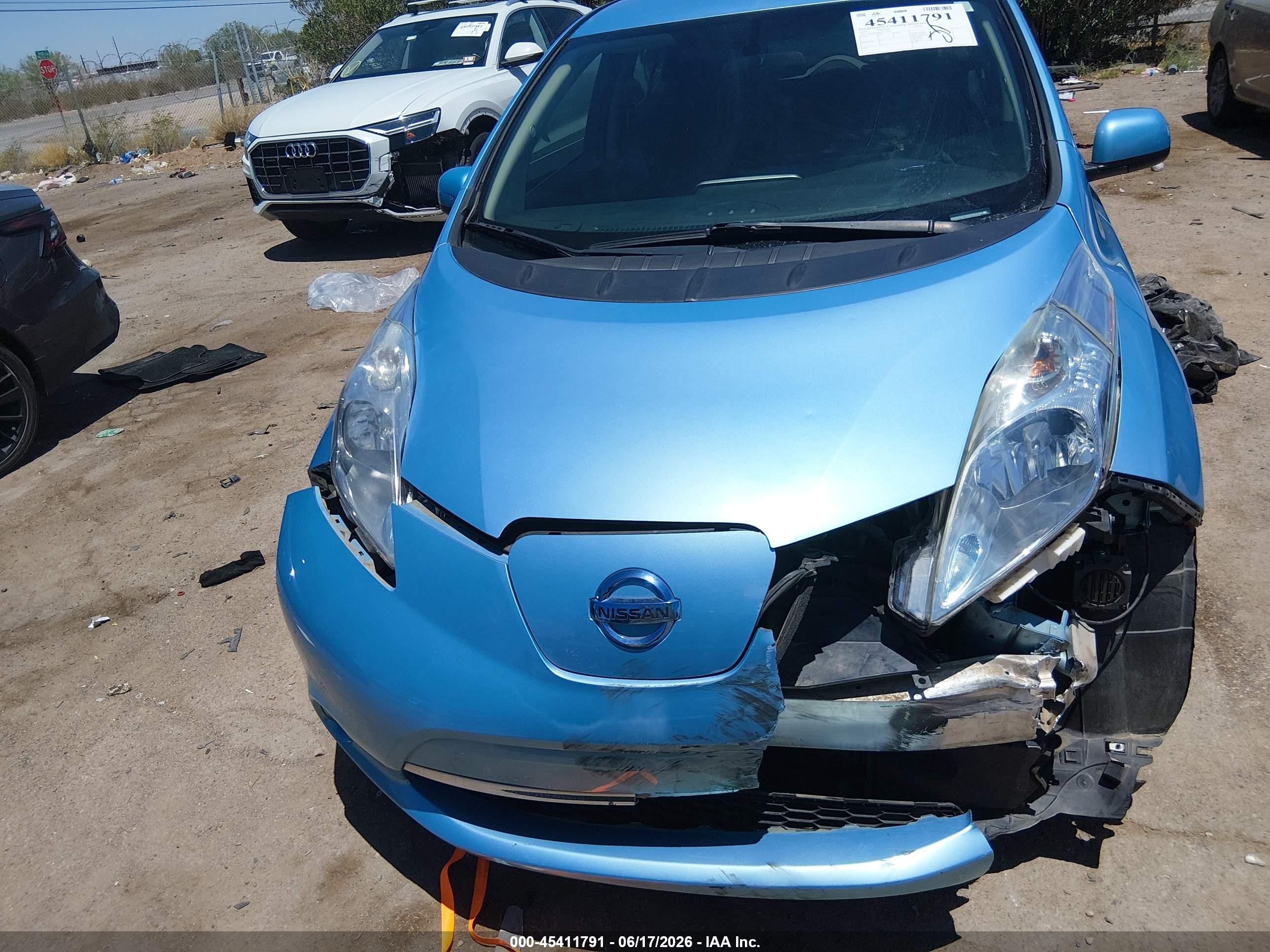 2015 Nissan Leaf S Blue vin: 1N4AZ0CP6FC315532