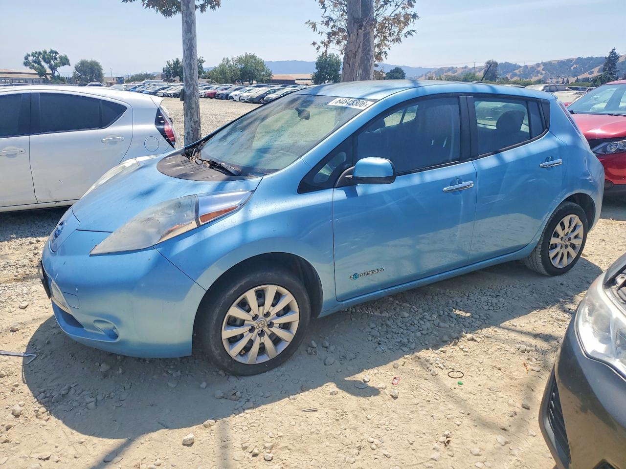 2015 Nissan Leaf S Синий vin: 1N4AZ0CP6FC320410