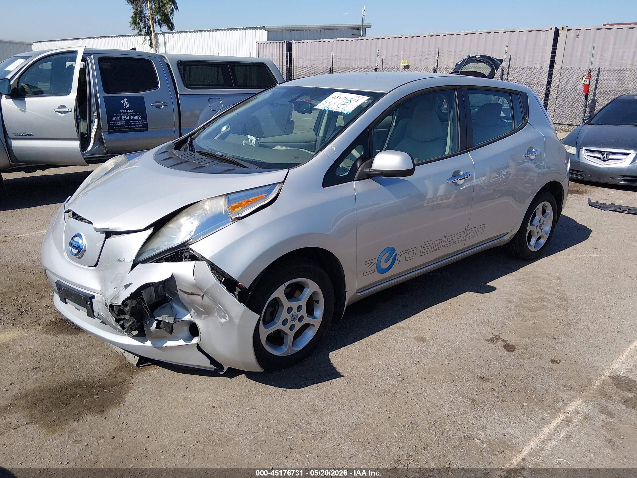 2013 Nissan Leaf Sv Silver vin: 1N4AZ0CP7DC404510