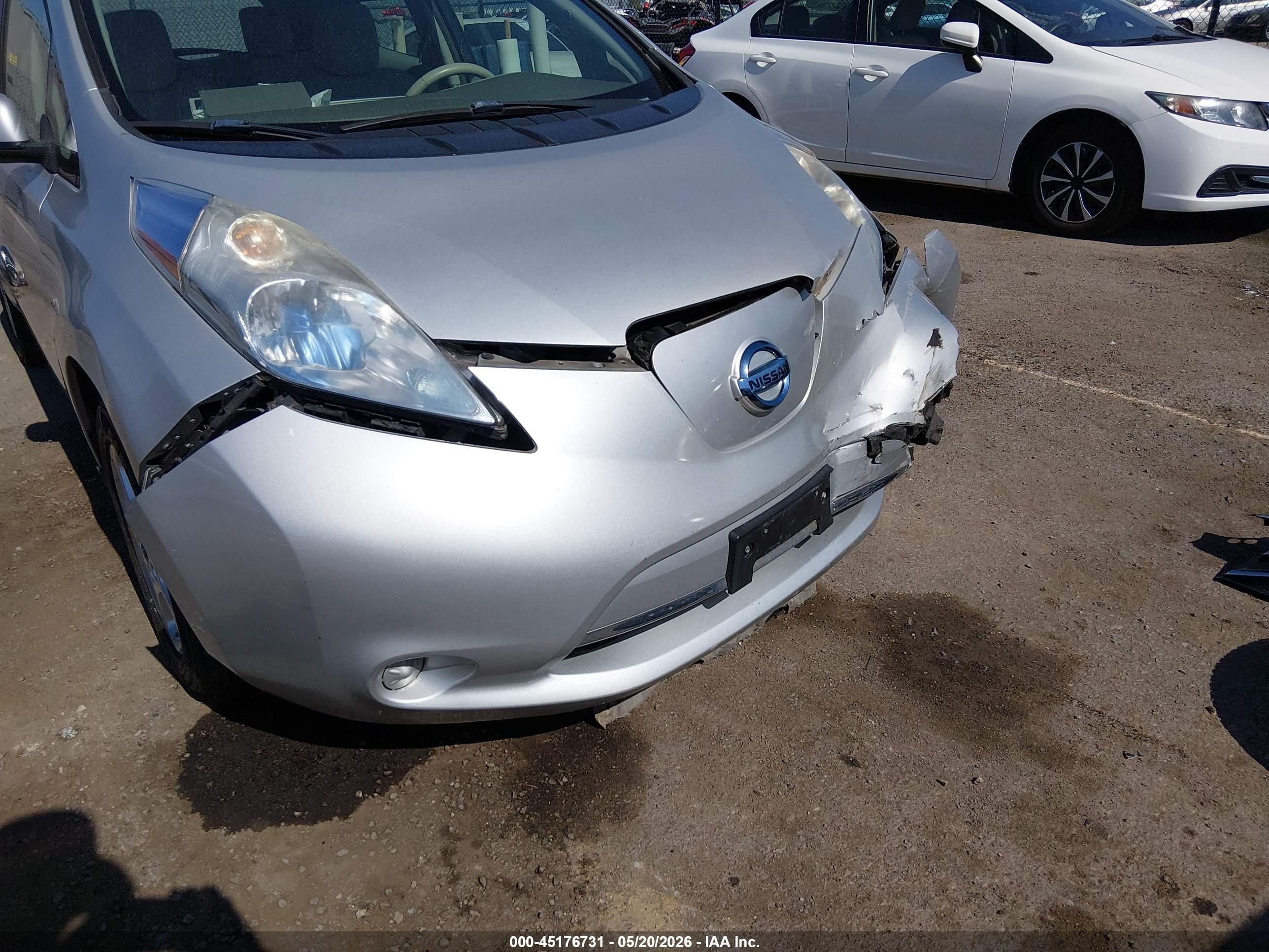 2013 Nissan Leaf Sv Silver vin: 1N4AZ0CP7DC404510