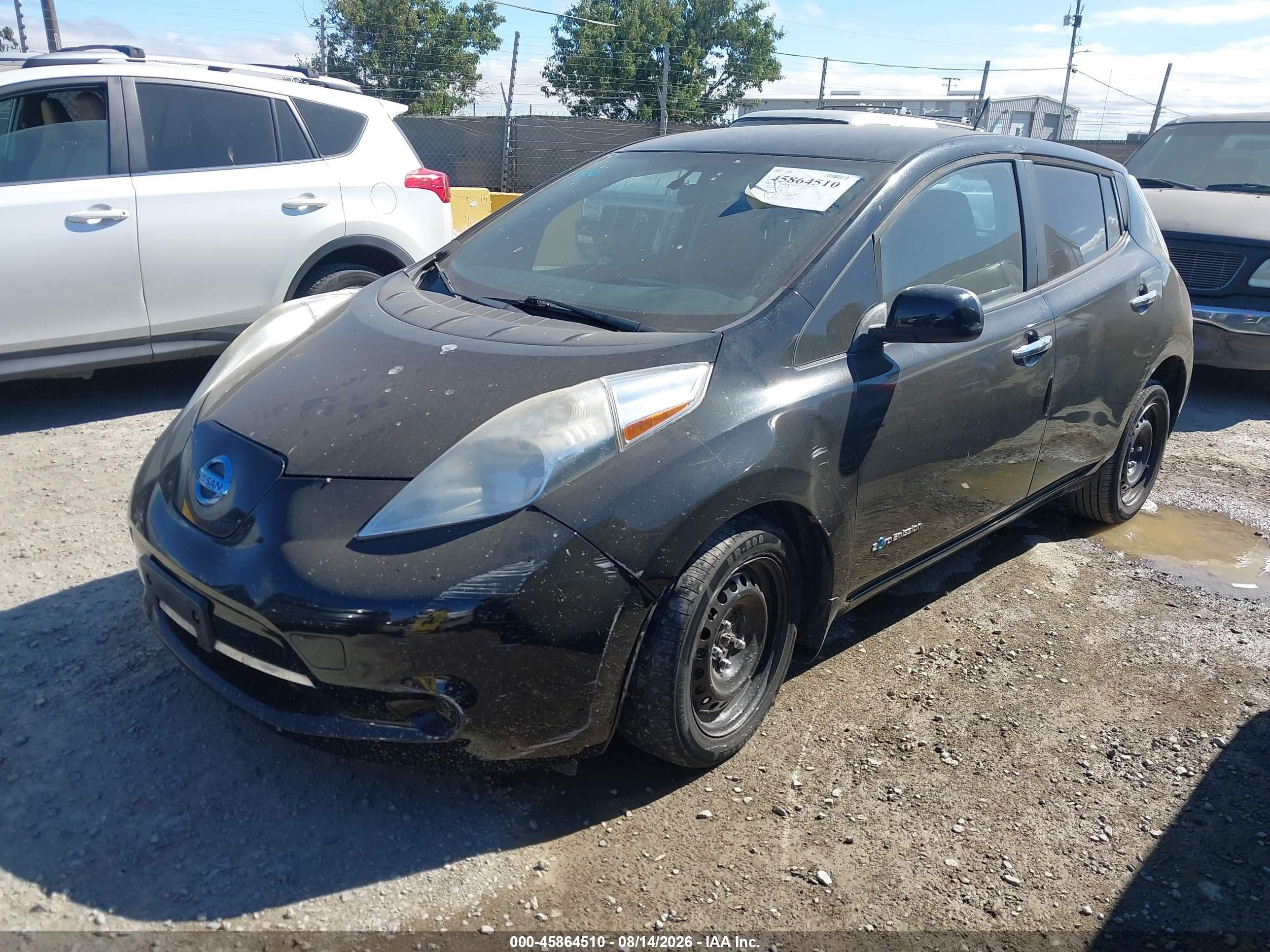 2013 Nissan Leaf S Black vin: 1N4AZ0CP7DC418536