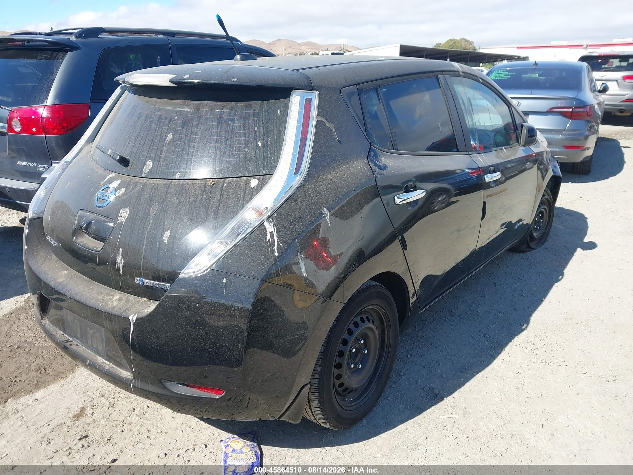 2013 Nissan Leaf S Black vin: 1N4AZ0CP7DC418536