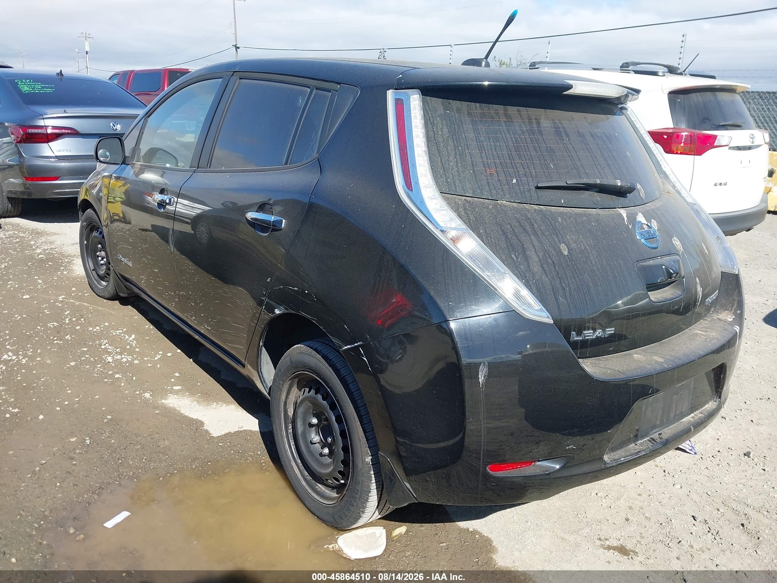 2013 Nissan Leaf S Black vin: 1N4AZ0CP7DC418536