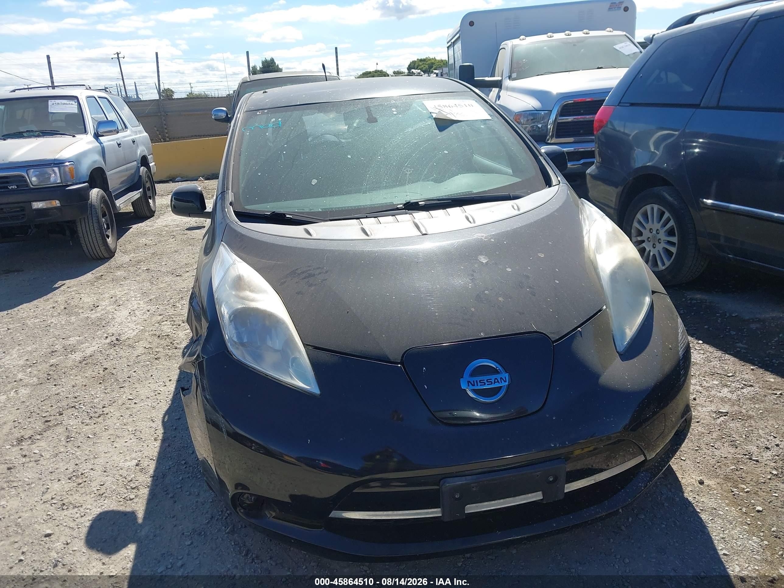 2013 Nissan Leaf S Black vin: 1N4AZ0CP7DC418536