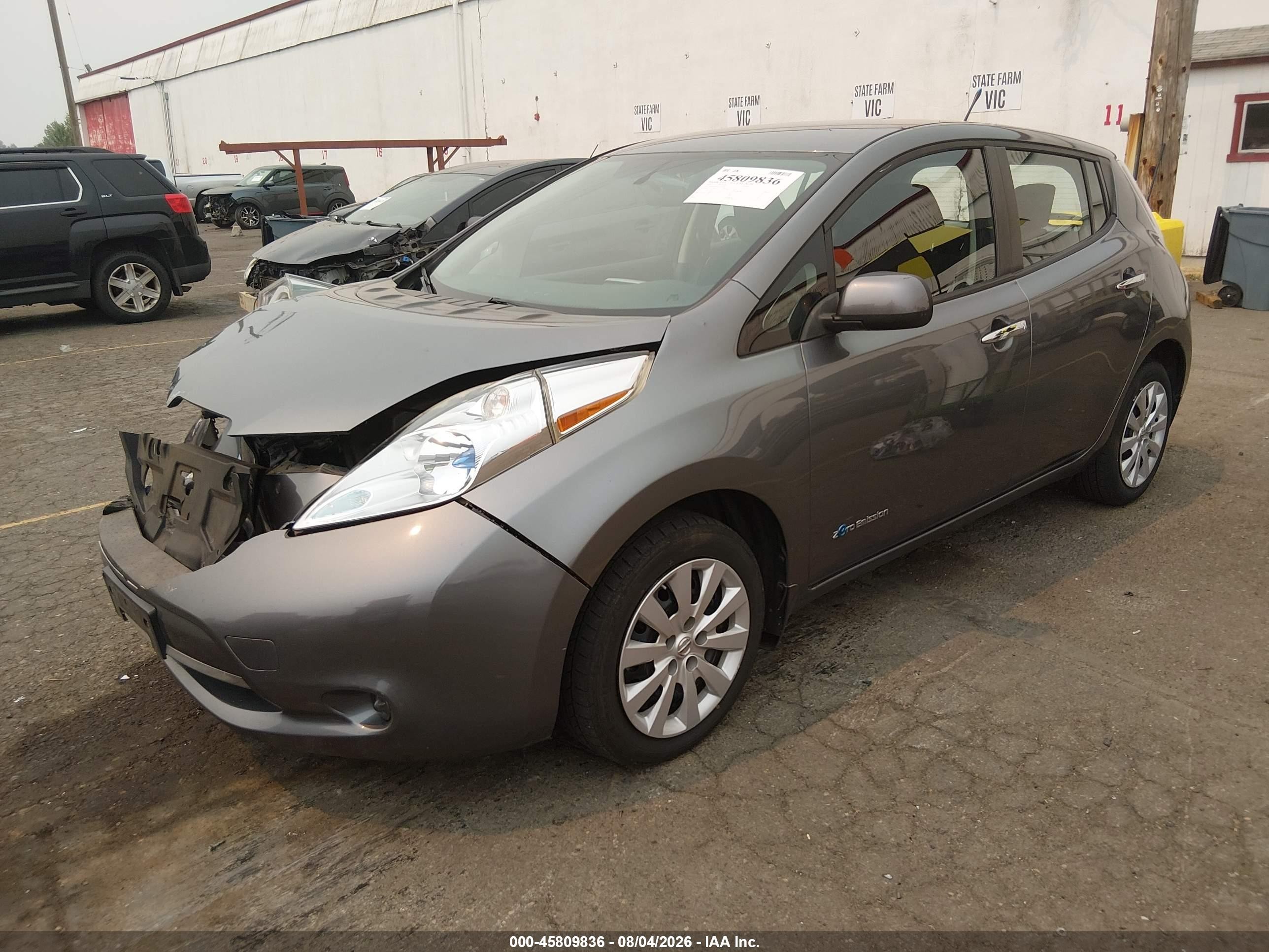 2014 Nissan Leaf S/sv/sl Серый vin: 1N4AZ0CP7EC335948