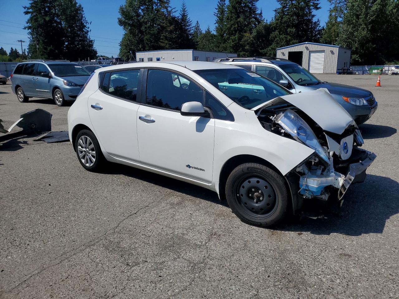 2014 Nissan Leaf S White vin: 1N4AZ0CP7EC336341