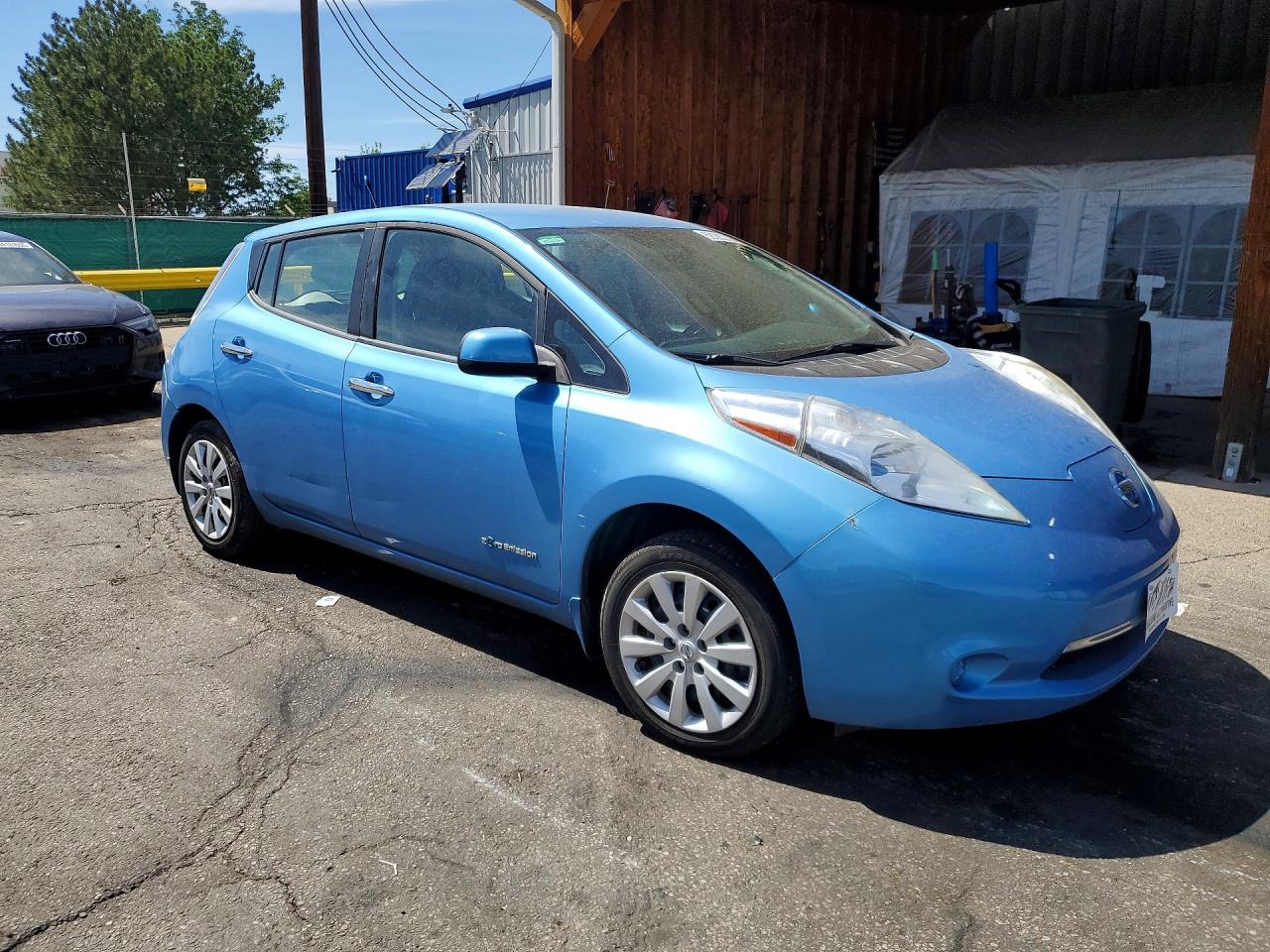 2014 Nissan Leaf S Синий vin: 1N4AZ0CP7EC339434