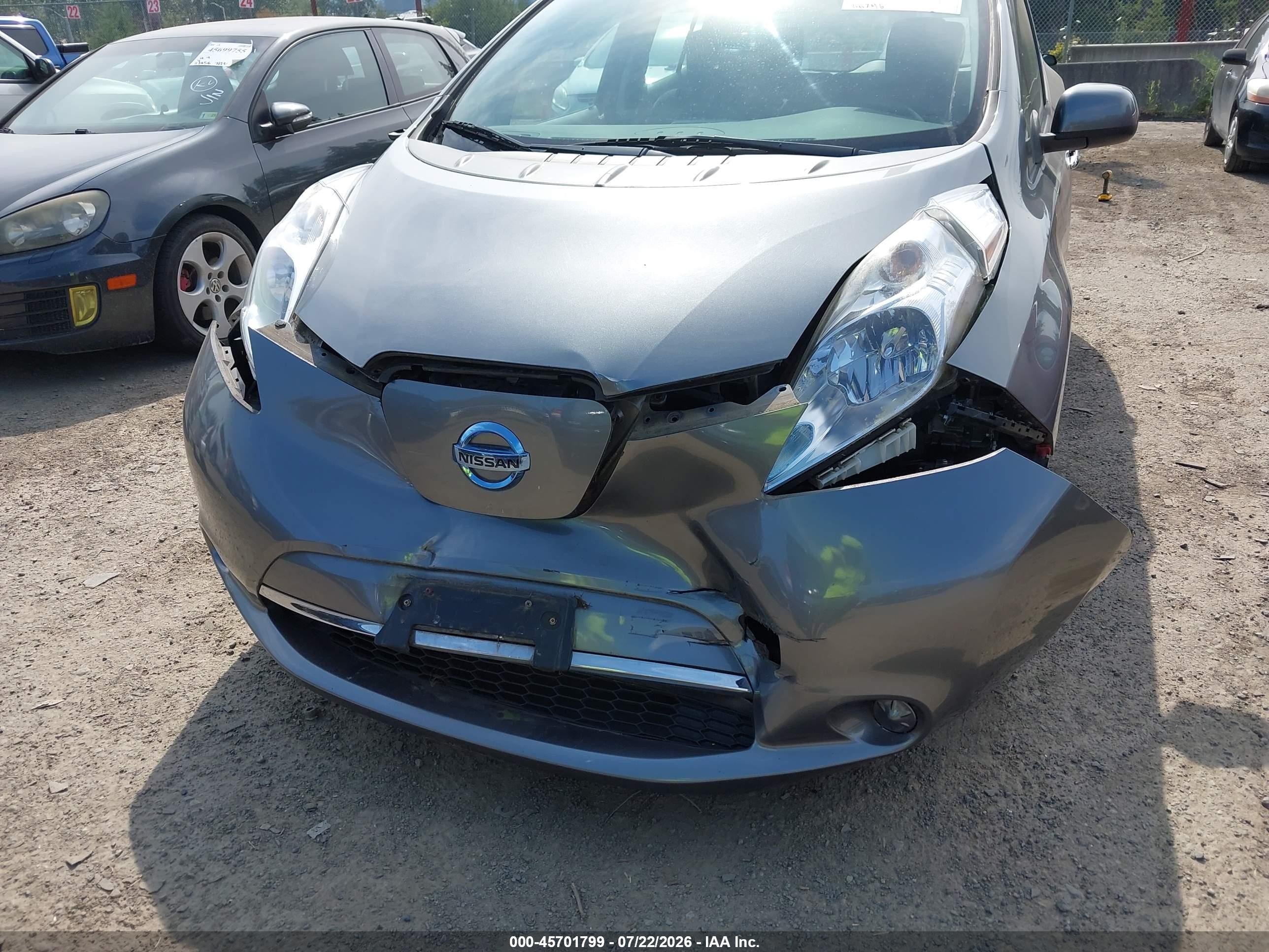 2015 Nissan Leaf S Gray vin: 1N4AZ0CP7FC309738