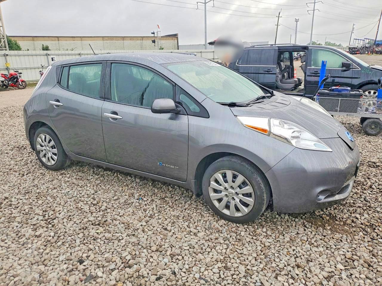 2015 Nissan Leaf S Gray vin: 1N4AZ0CP7FC311621