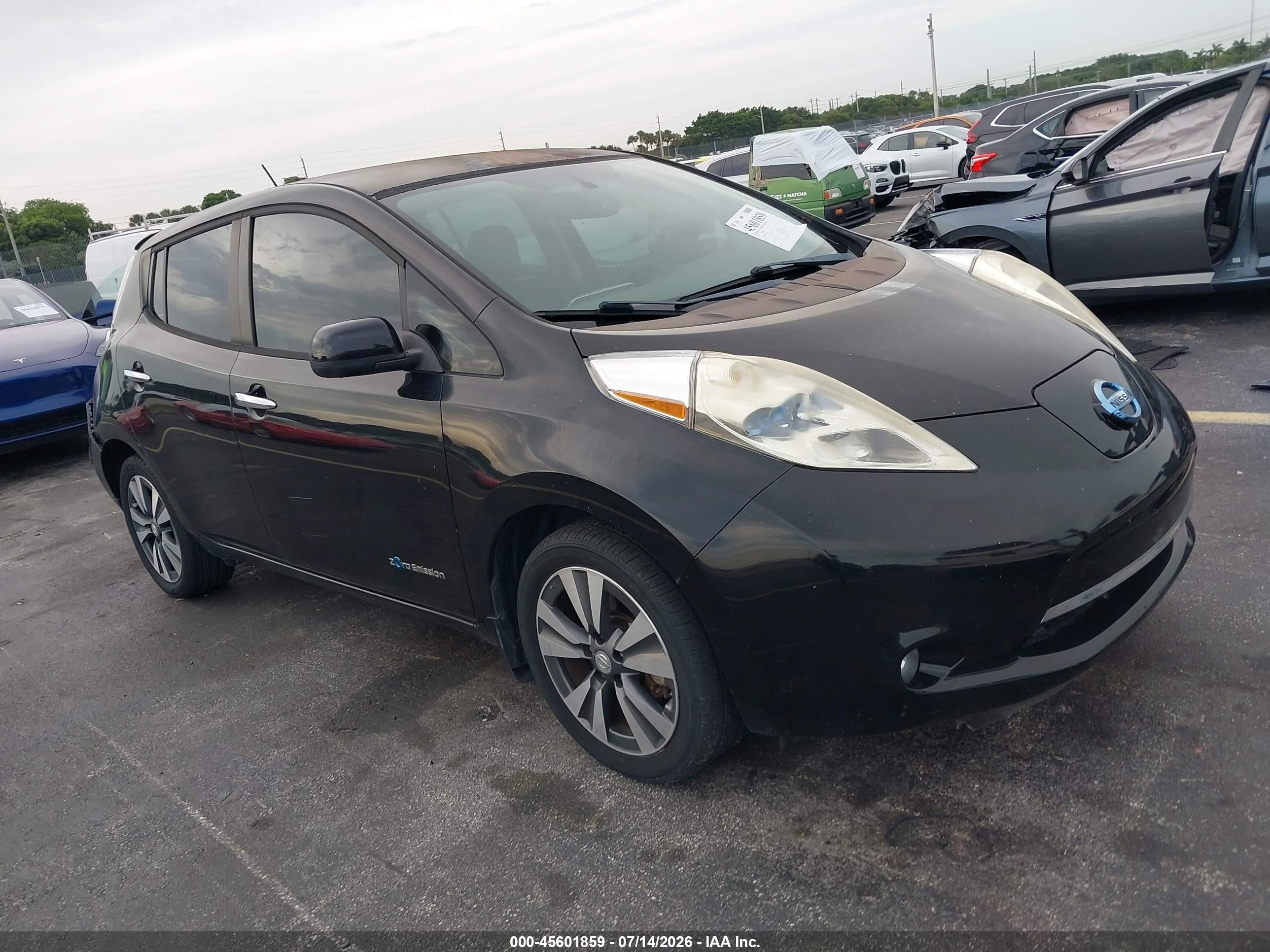 2015 Nissan Leaf Sl Черный vin: 1N4AZ0CP7FC311747