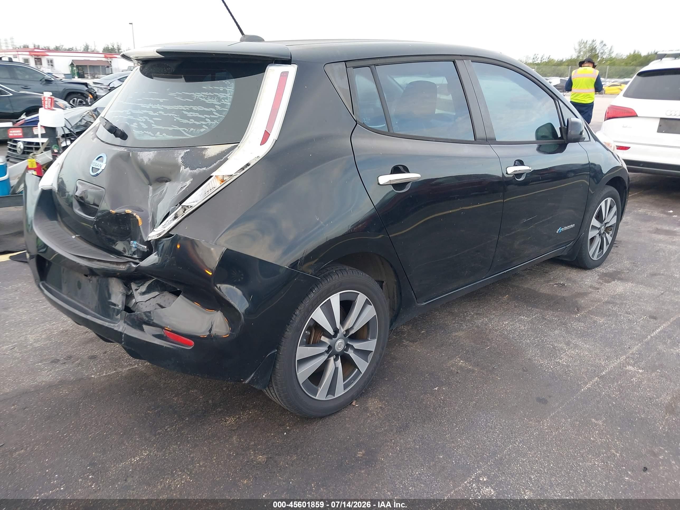 2015 Nissan Leaf Sl Черный vin: 1N4AZ0CP7FC311747